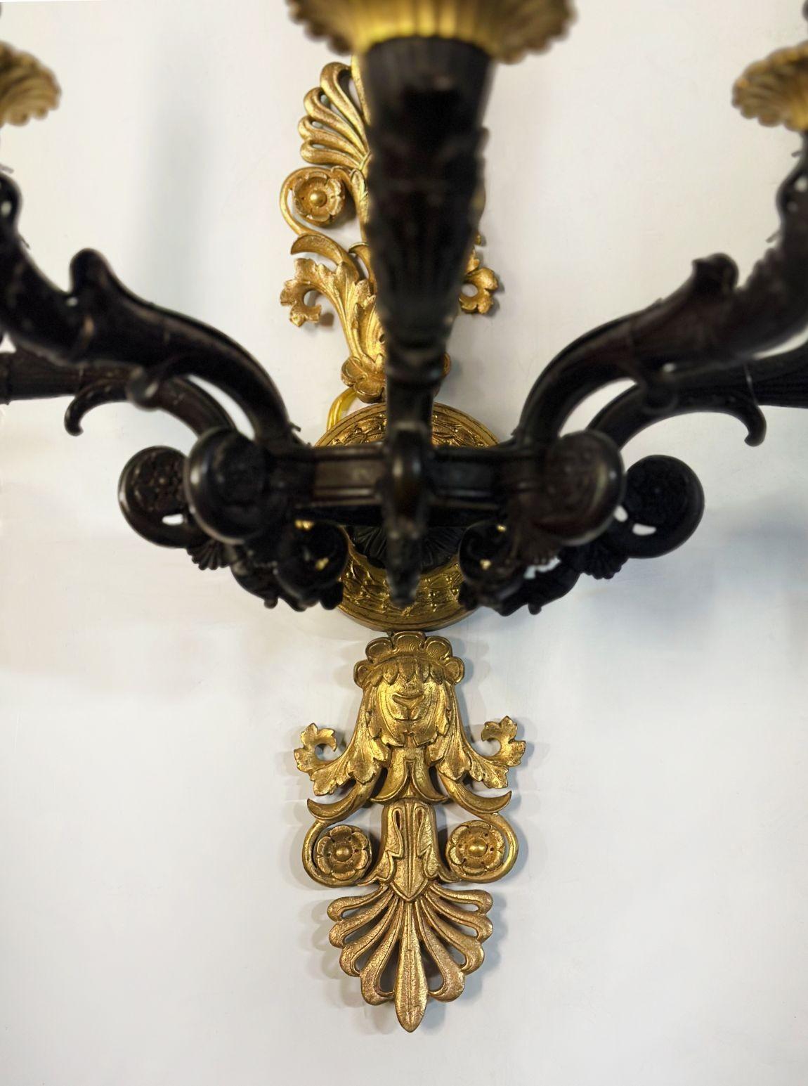 Coppia di applique francesi in stile impero della fine del XIX secolo In condizioni buone in vendita a Los Angeles, CA