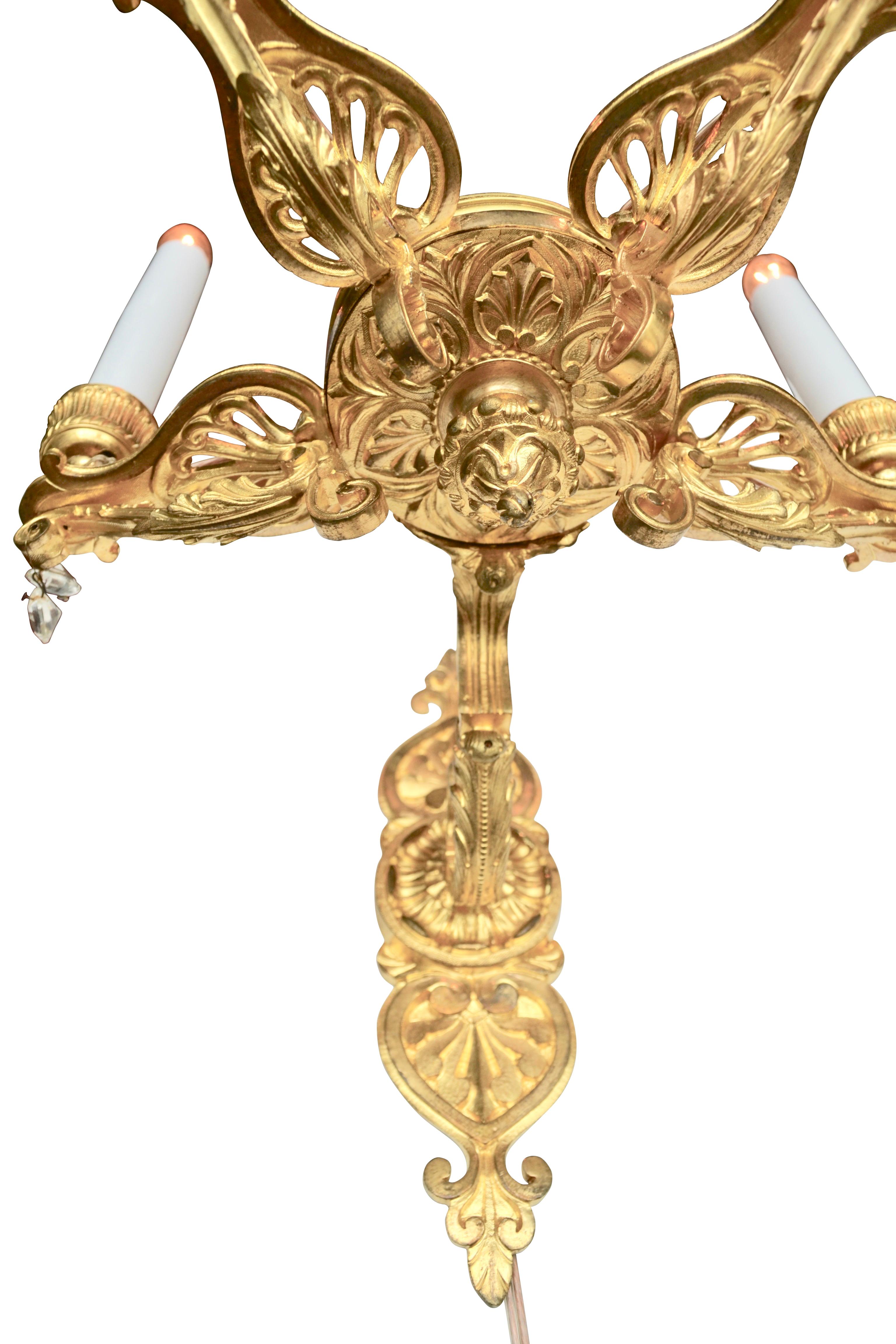 Pair of French Late 19th Century Empire Style Sconces For Sale 2