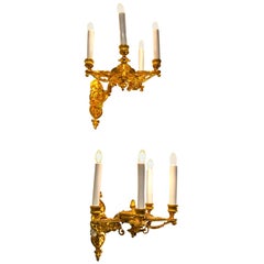 Coppia di lampade francesi di fine Ottocento in stile impero