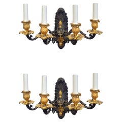 Pareja de candelabros franceses de estilo Imperio de finales del siglo XIX