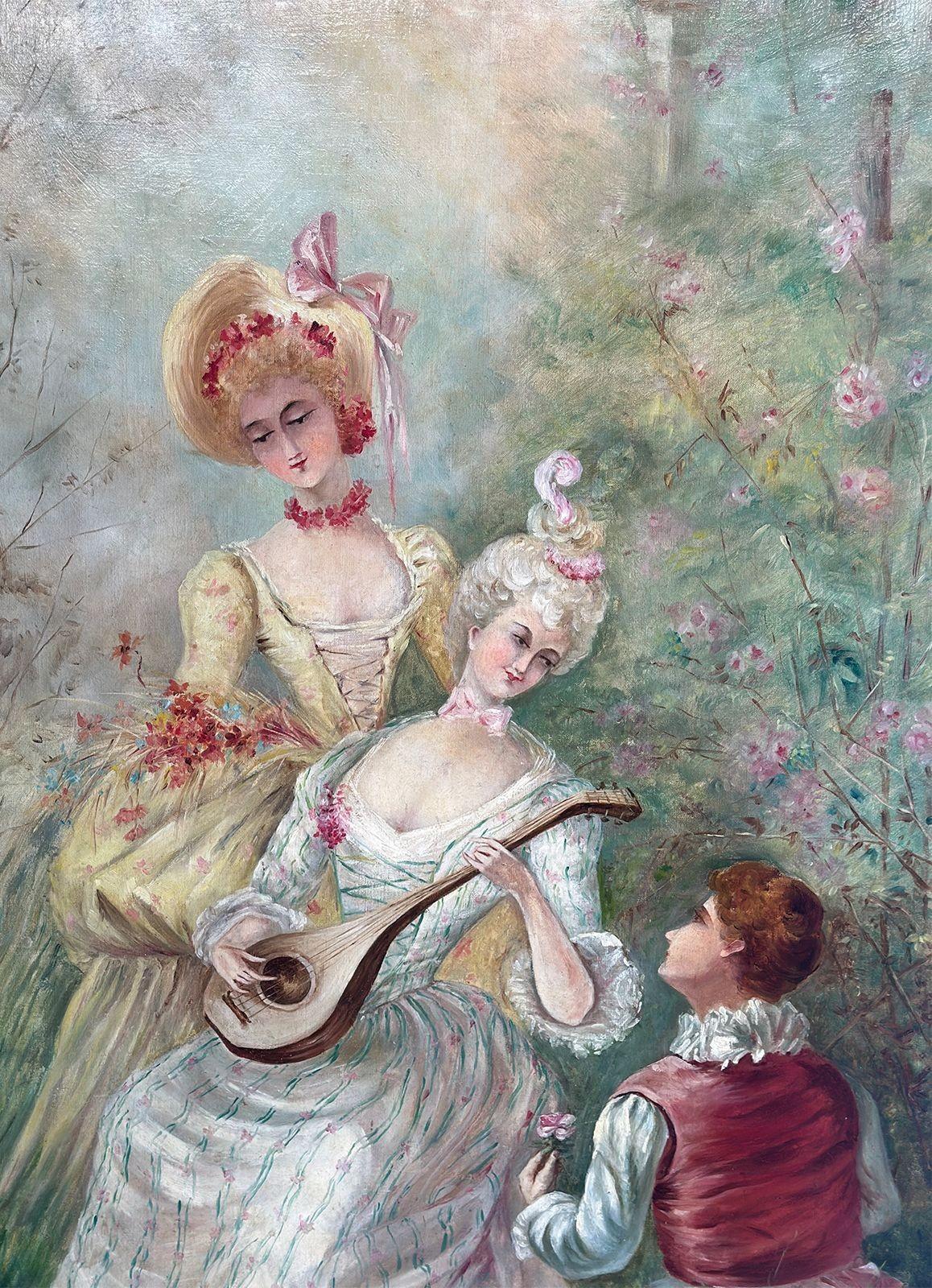 Pair of French Late 19th Century Tall Oil on Canvas Paintings For Sale 5