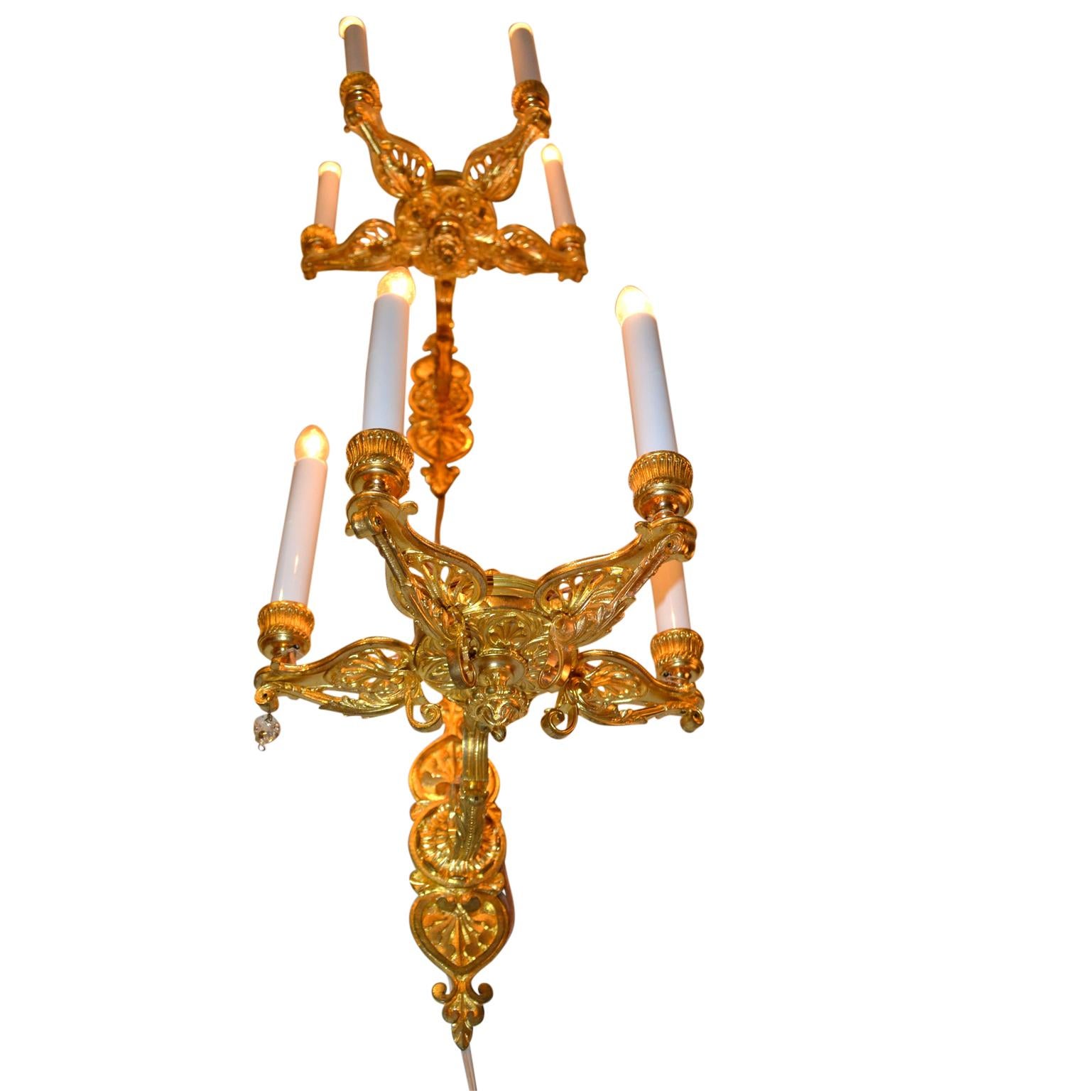 Napoleon III Pair of French Late 19th Century Empire Style Sconces For Sale