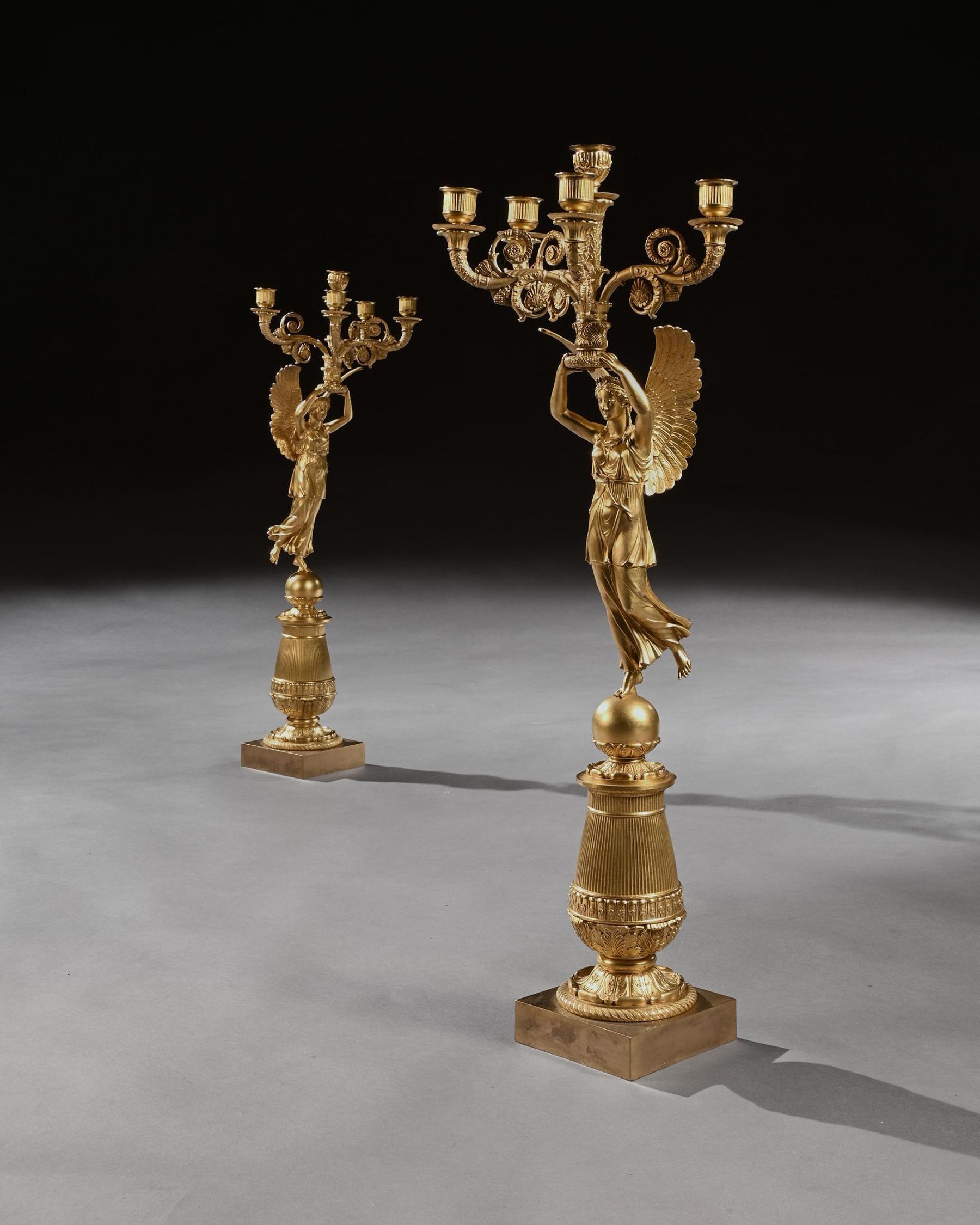 Pair of French Late Empire Candelabra Attributed to Pierre-Philippe Thomire In Good Condition In Benington, Herts