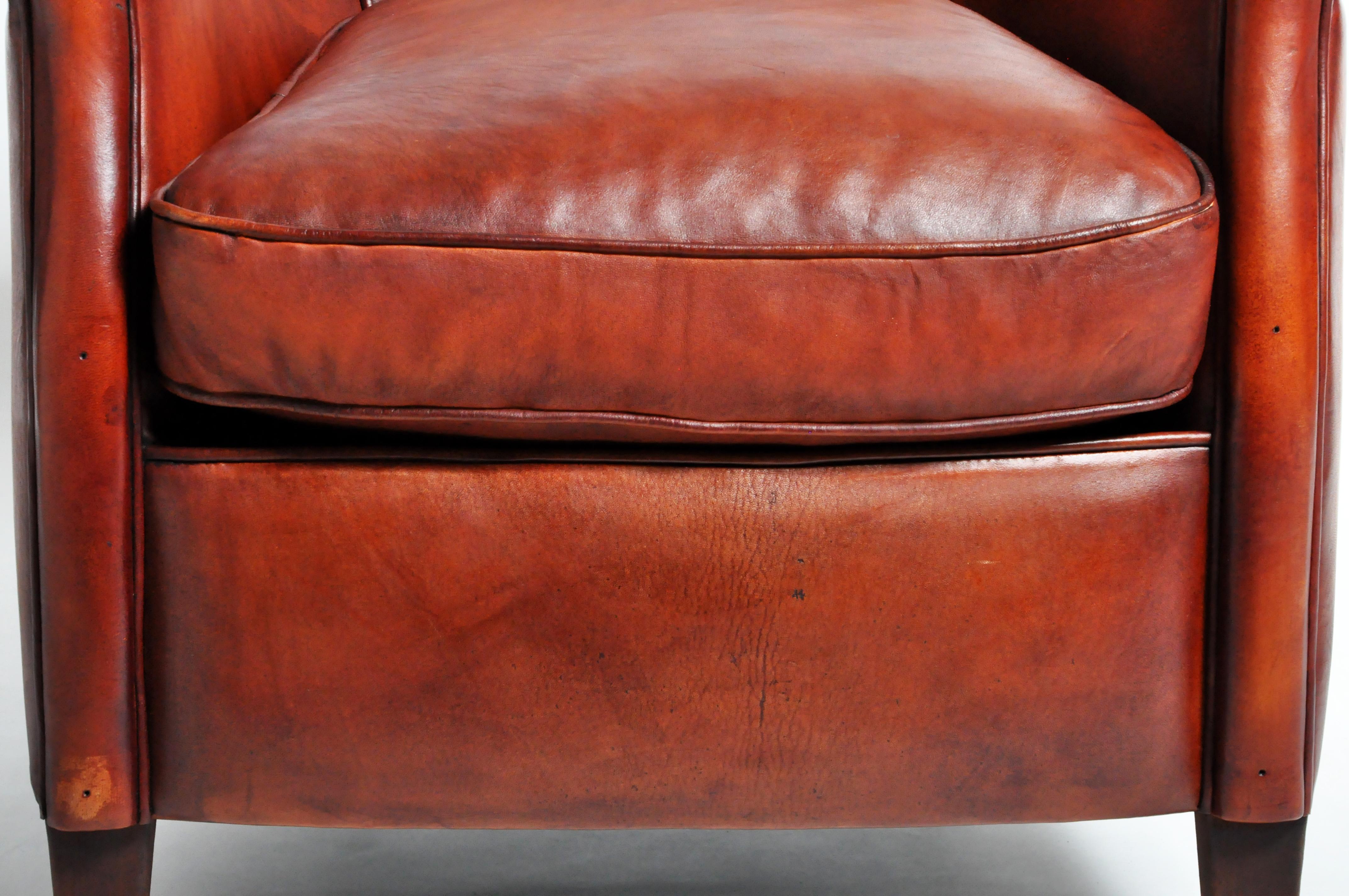 Pair of French Leather Armchairs 10