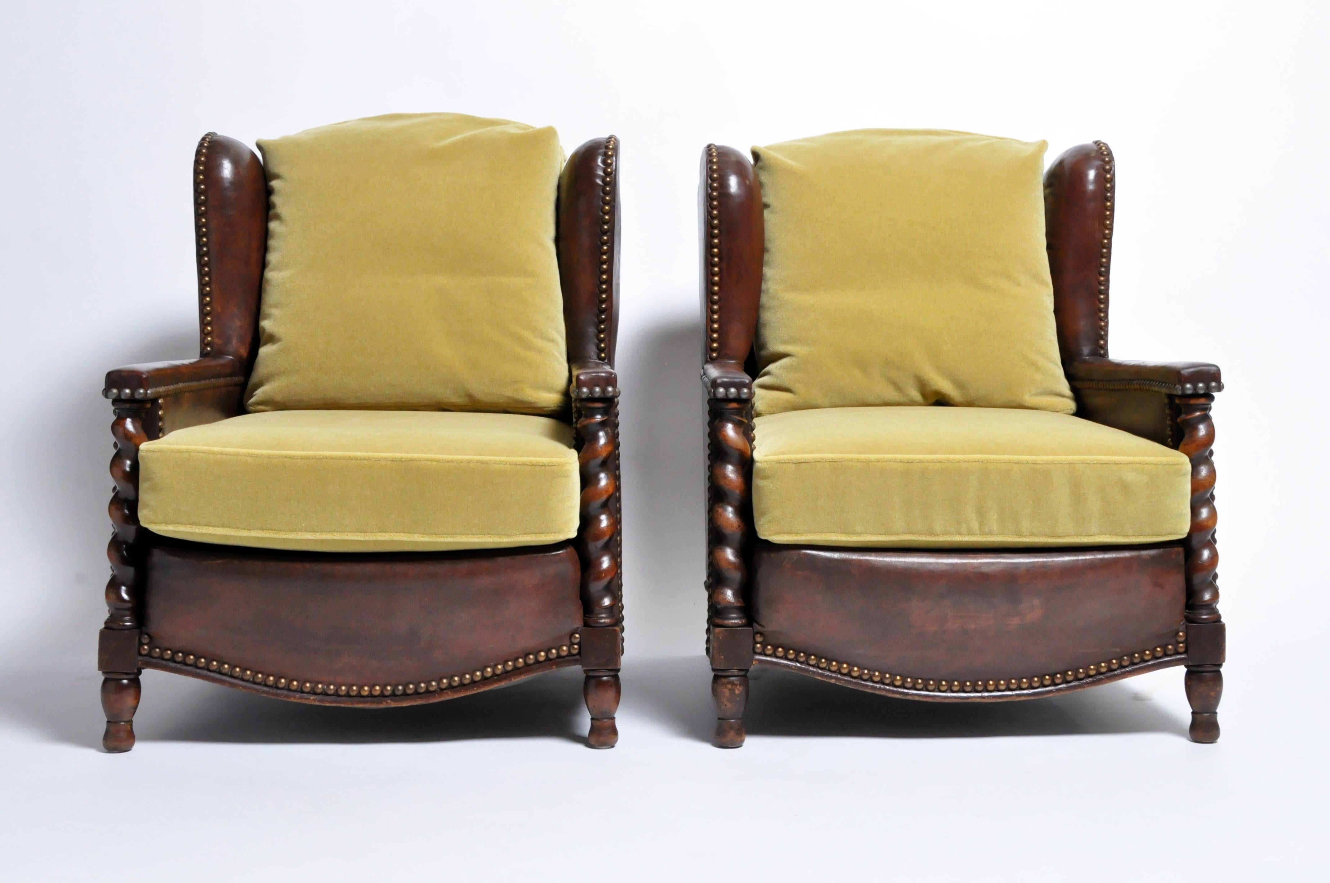 Pair of French Leather Chairs 3