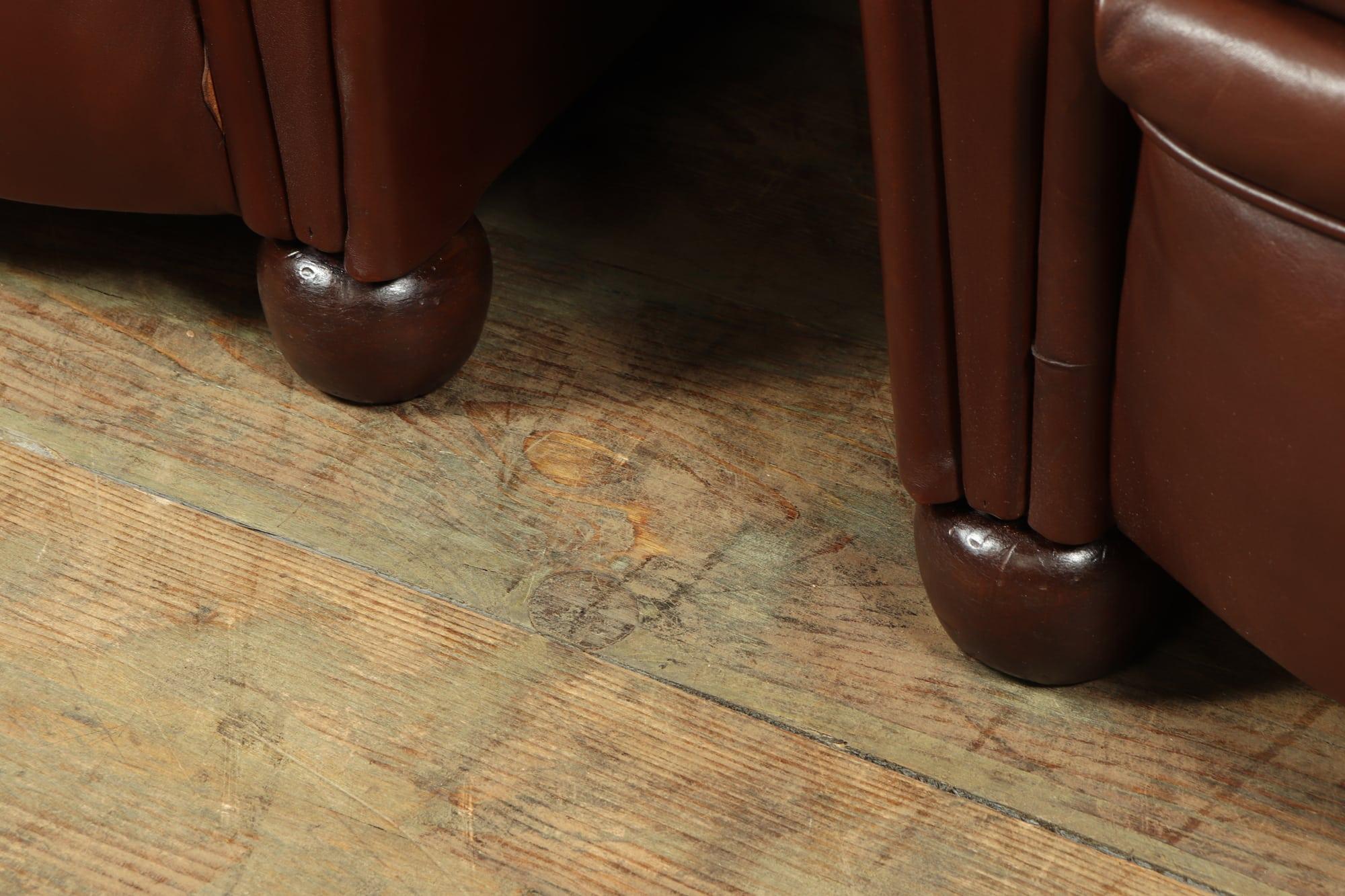 Pair of French Leather Club Chairs, c1940 1