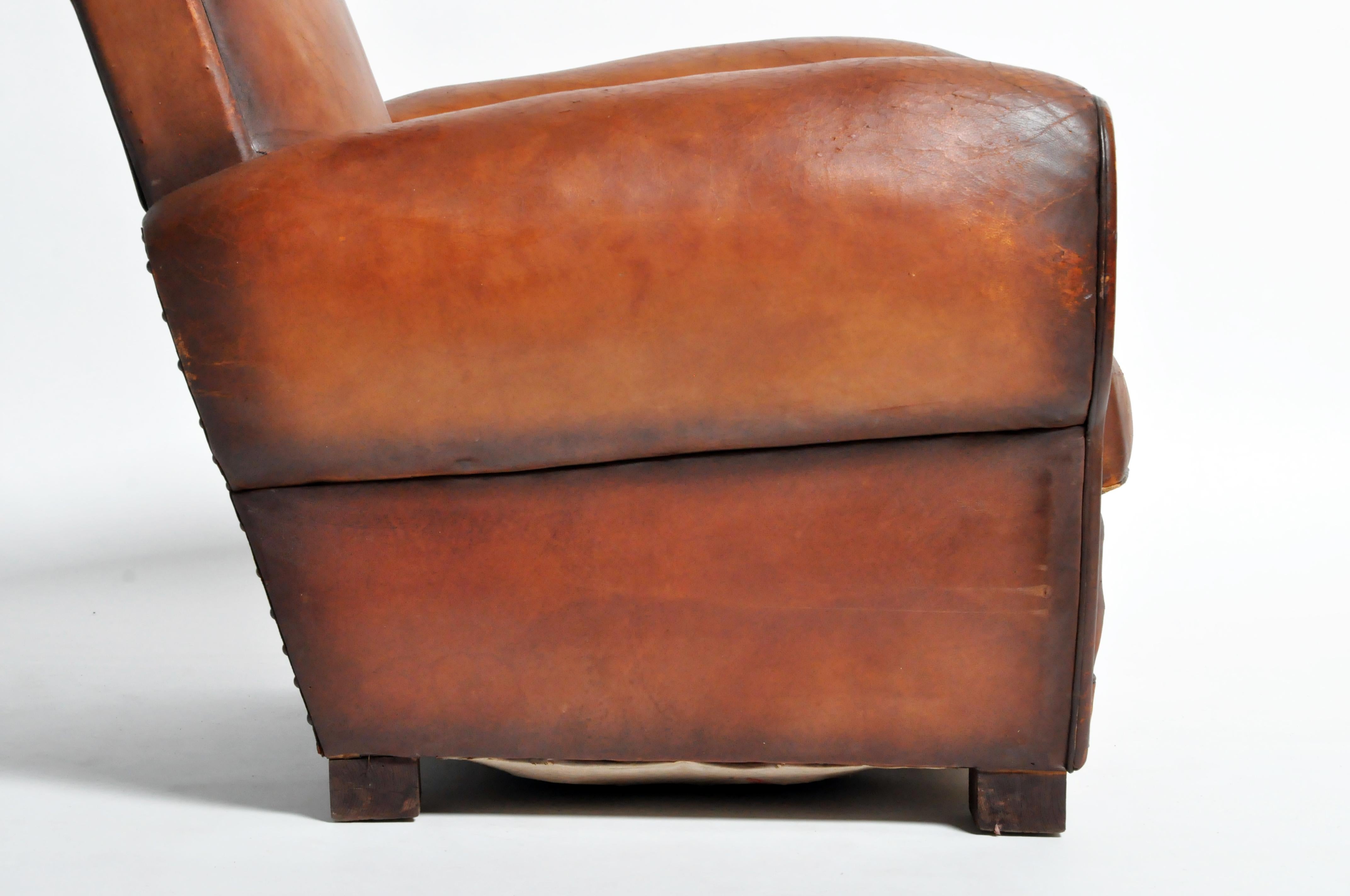 Pair of French Leather Club Chairs 15