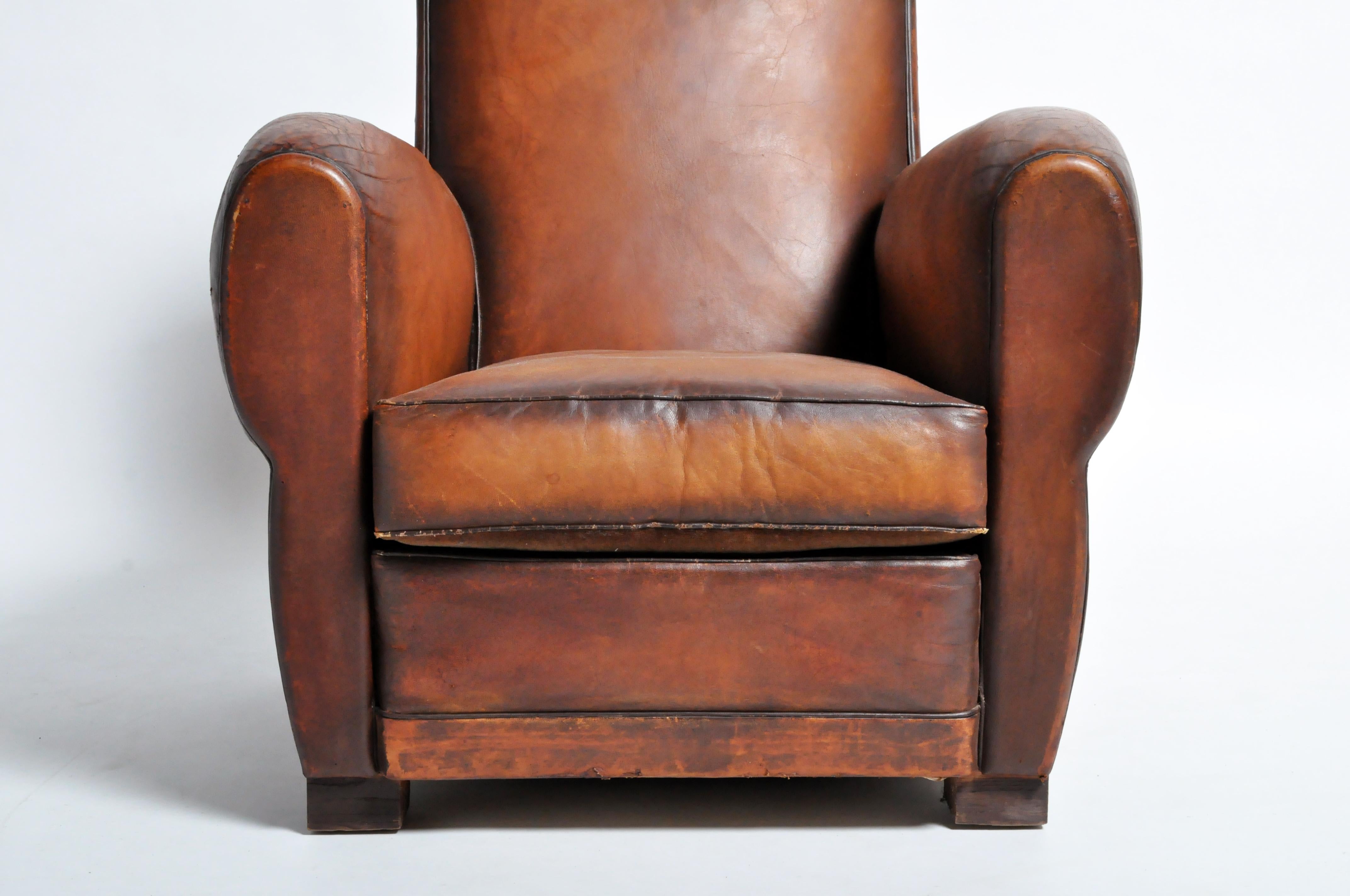 Pair of French Leather Club Chairs 5