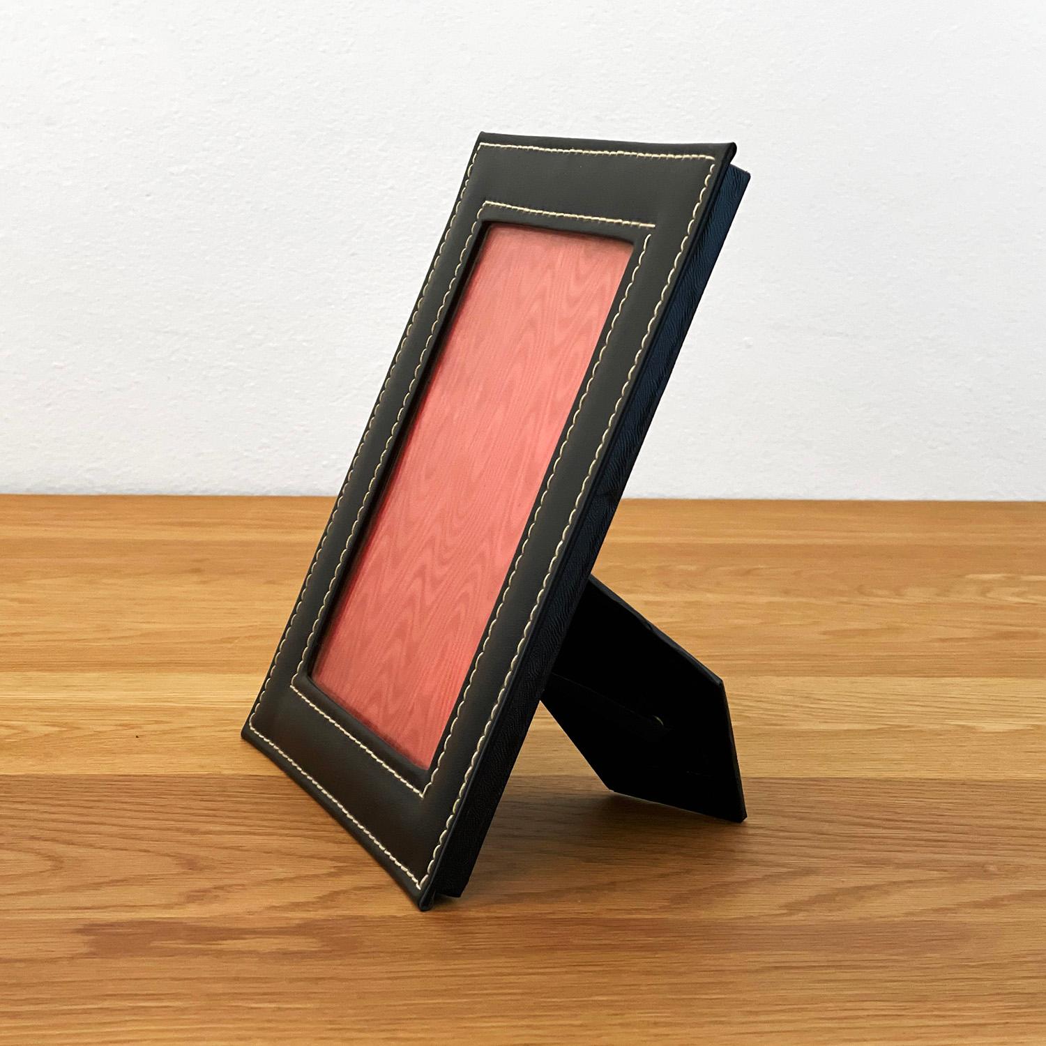 Pair of French Leather Picture Frames in the Style of Jacques Adnet 1