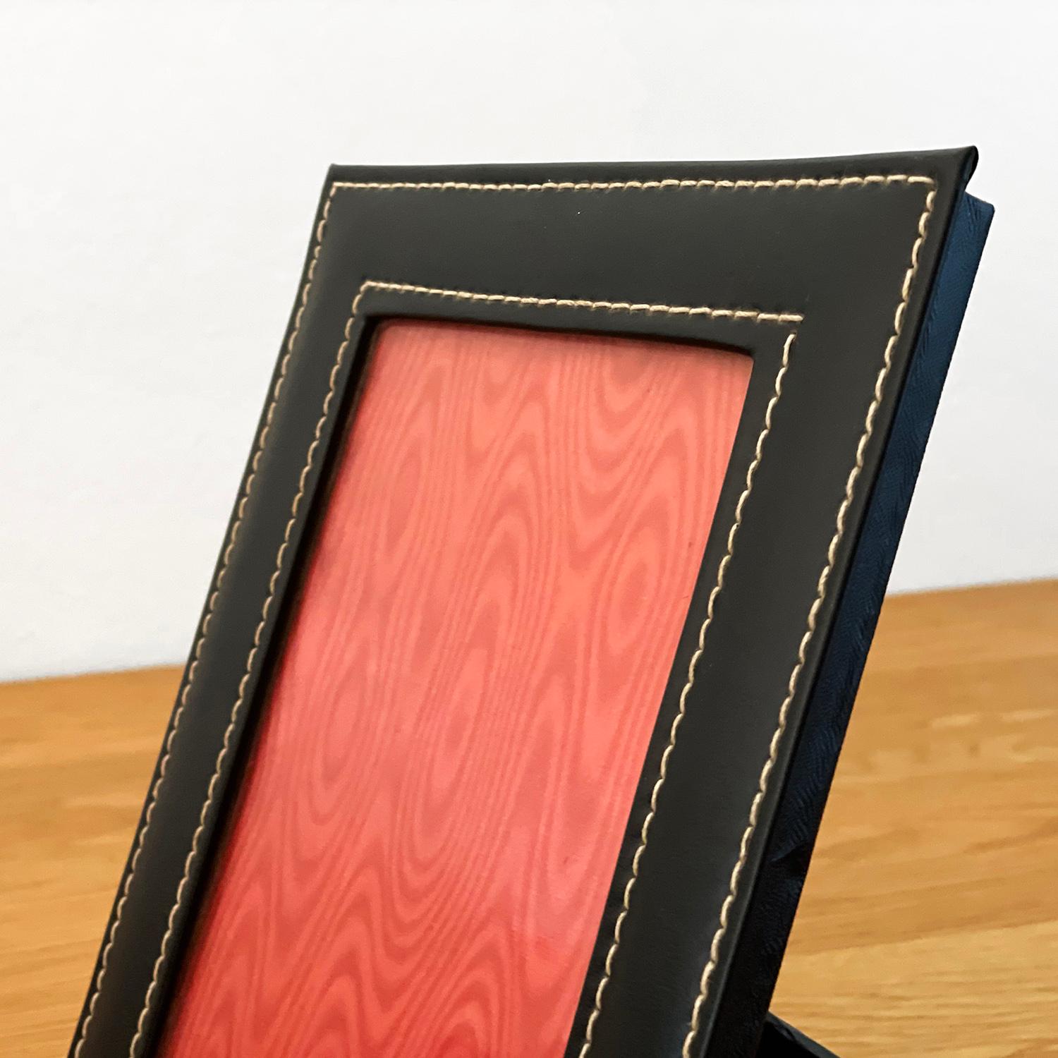 Pair of French Leather Picture Frames in the Style of Jacques Adnet 2