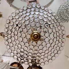 Pair of French Light Fixtures with Glass Insets, Sold Individually