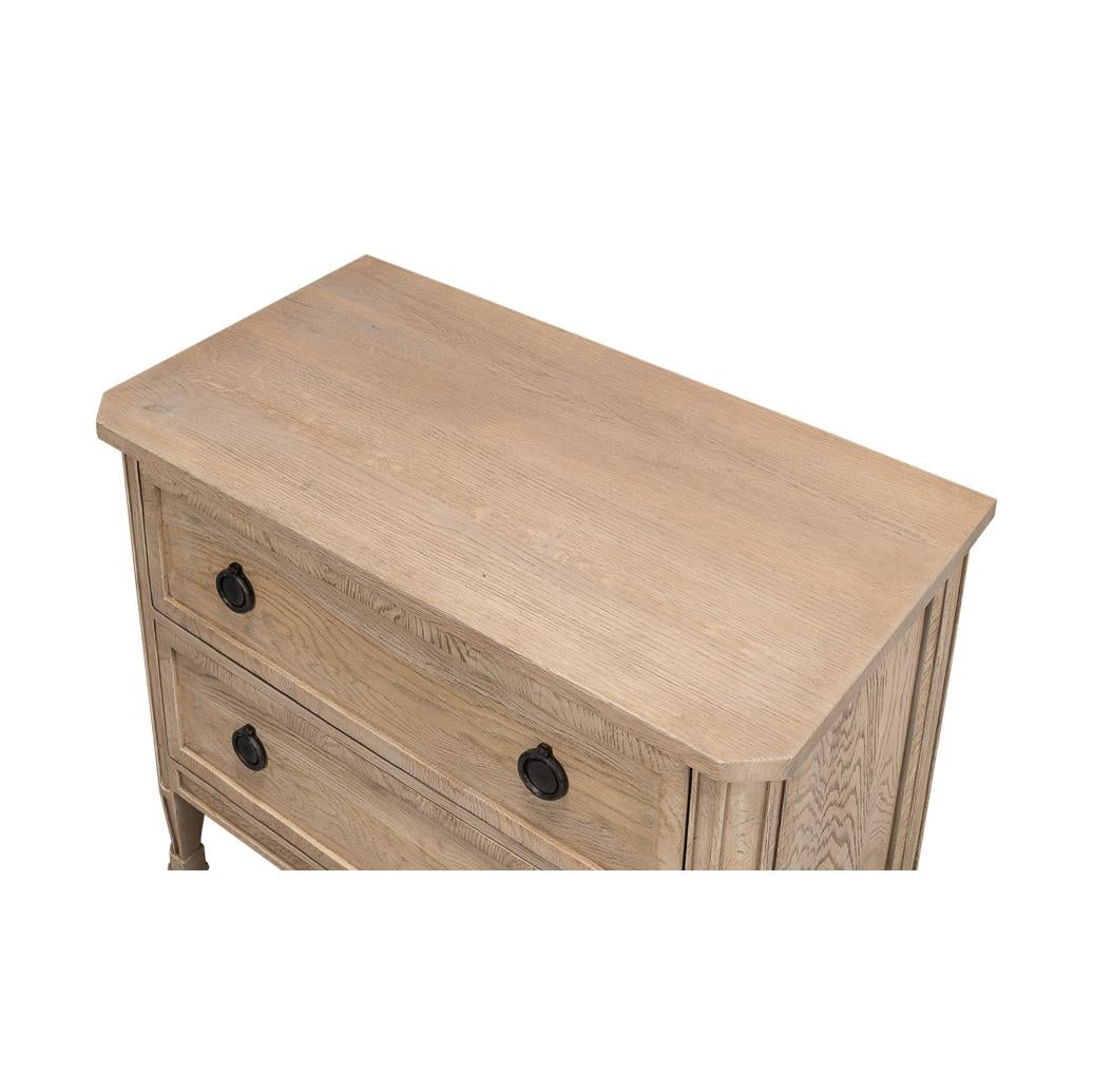 Asian Pair of French Light Oak Nightstands For Sale