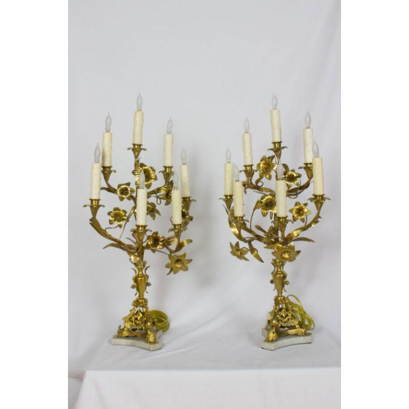 Napoleon III Pair of French Lily Candelabra For Sale