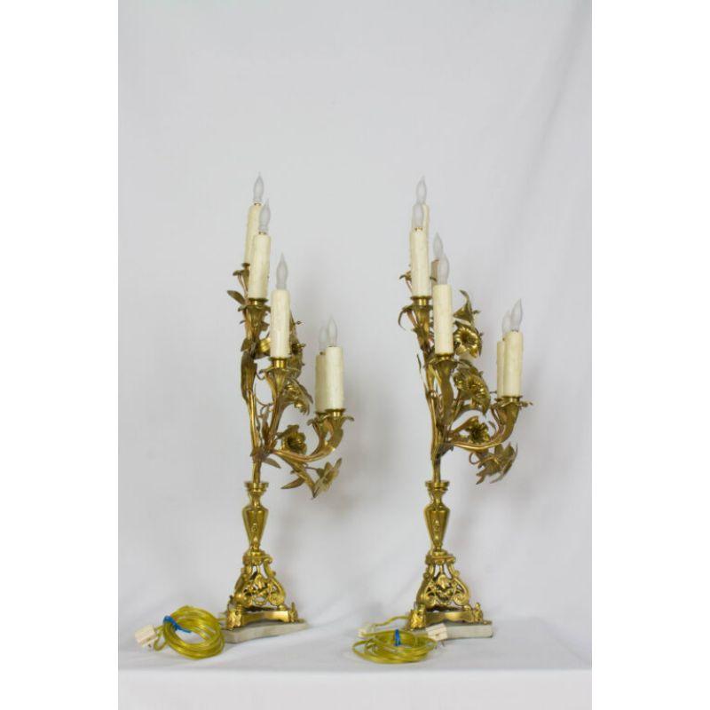 Pair of French Lily Candelabra For Sale 1