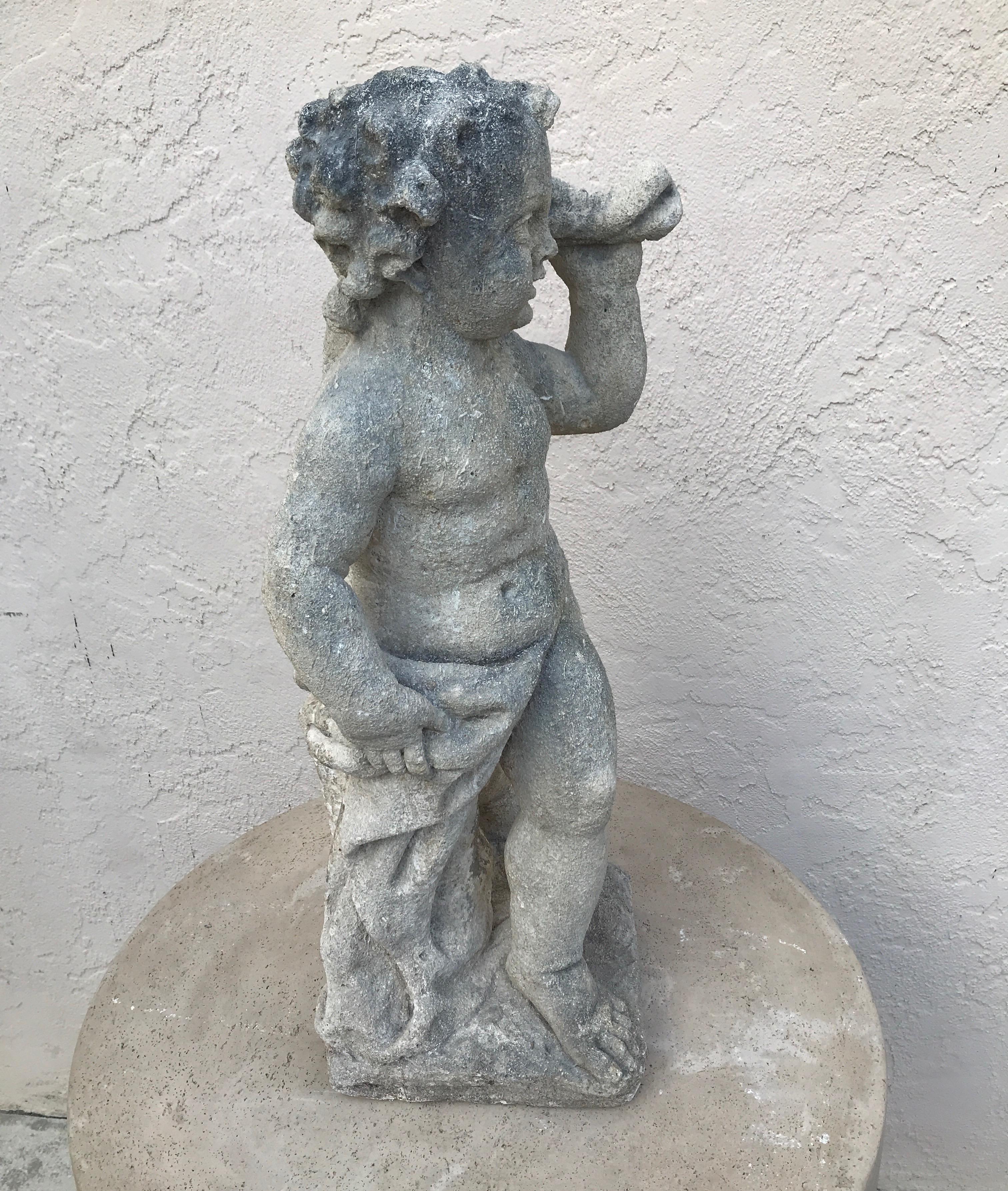 Pair of French Limestone Putti 7