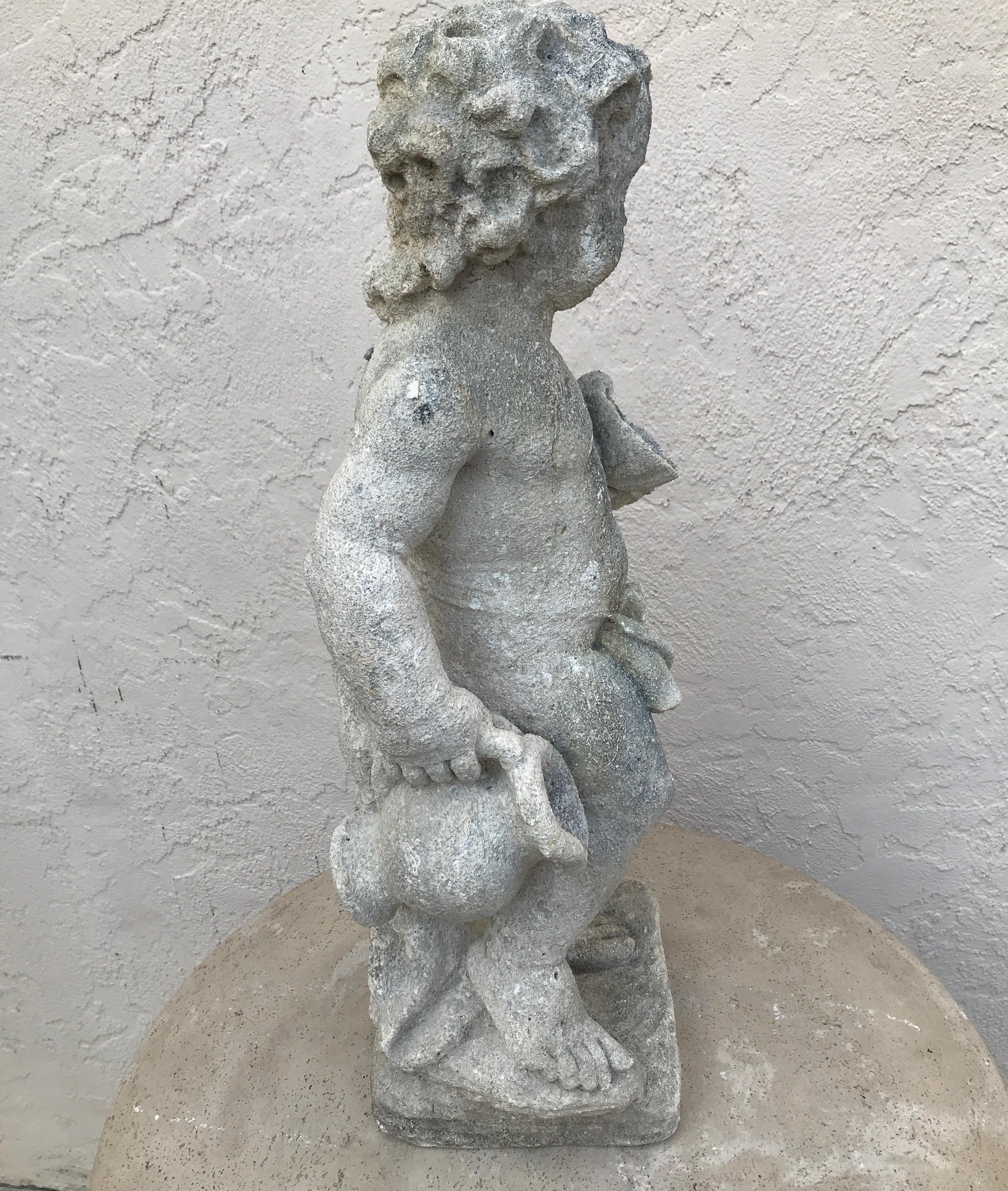 Pair of French Limestone Putti 1