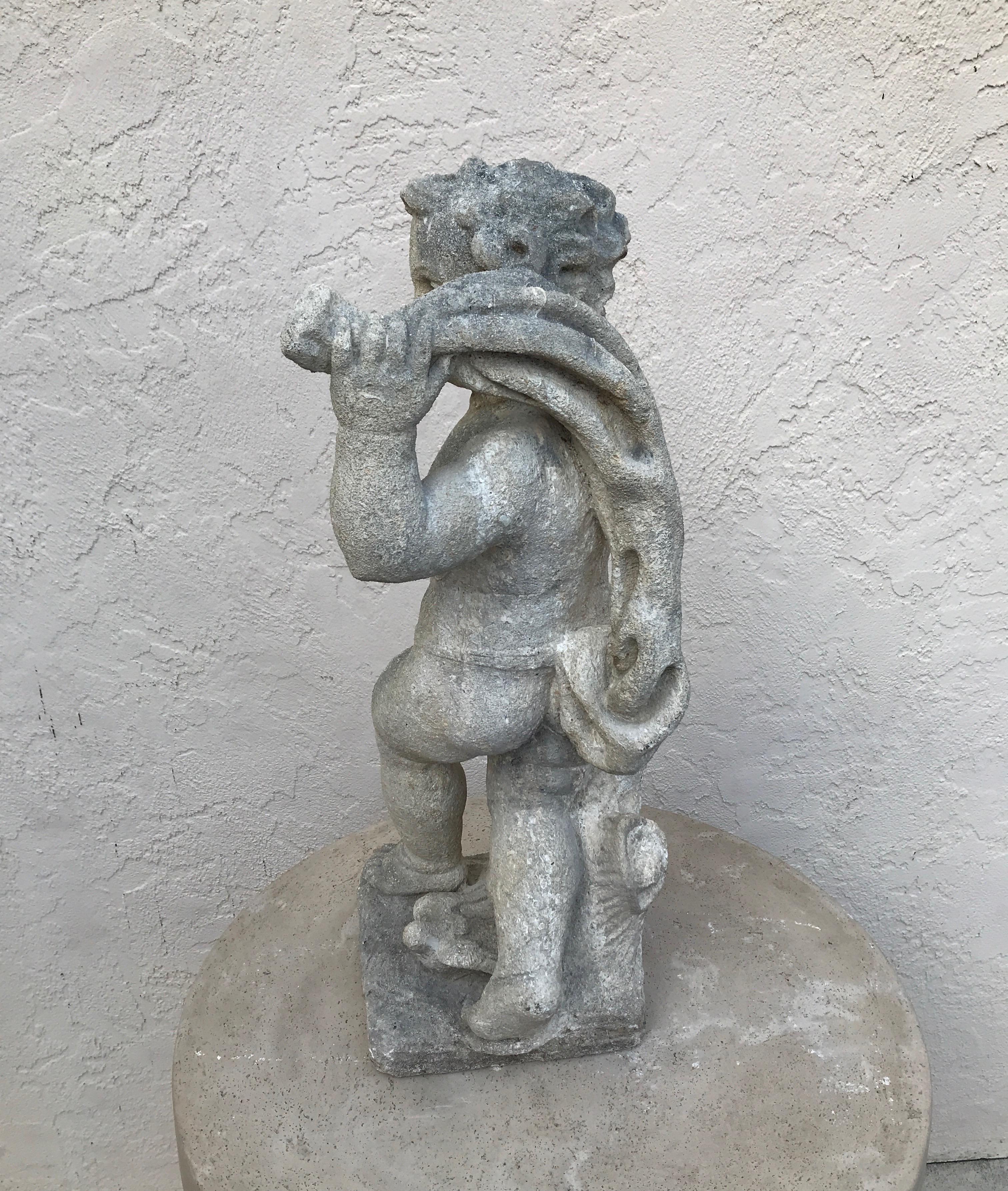 Pair of French Limestone Putti 5