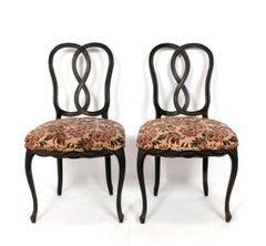 Pair of French Loop Back Chairs Style of Frances Elkins Refinished Reupholstered