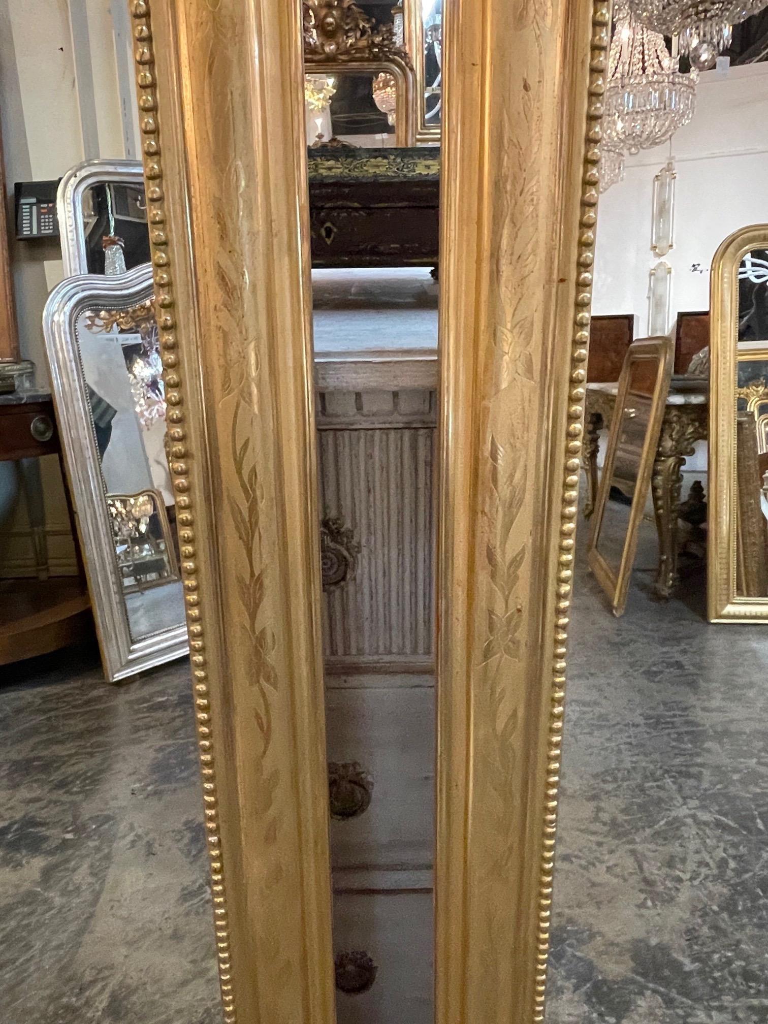 Pair of French Louis Philippe Gold Leaf Mirrors In Good Condition In Dallas, TX