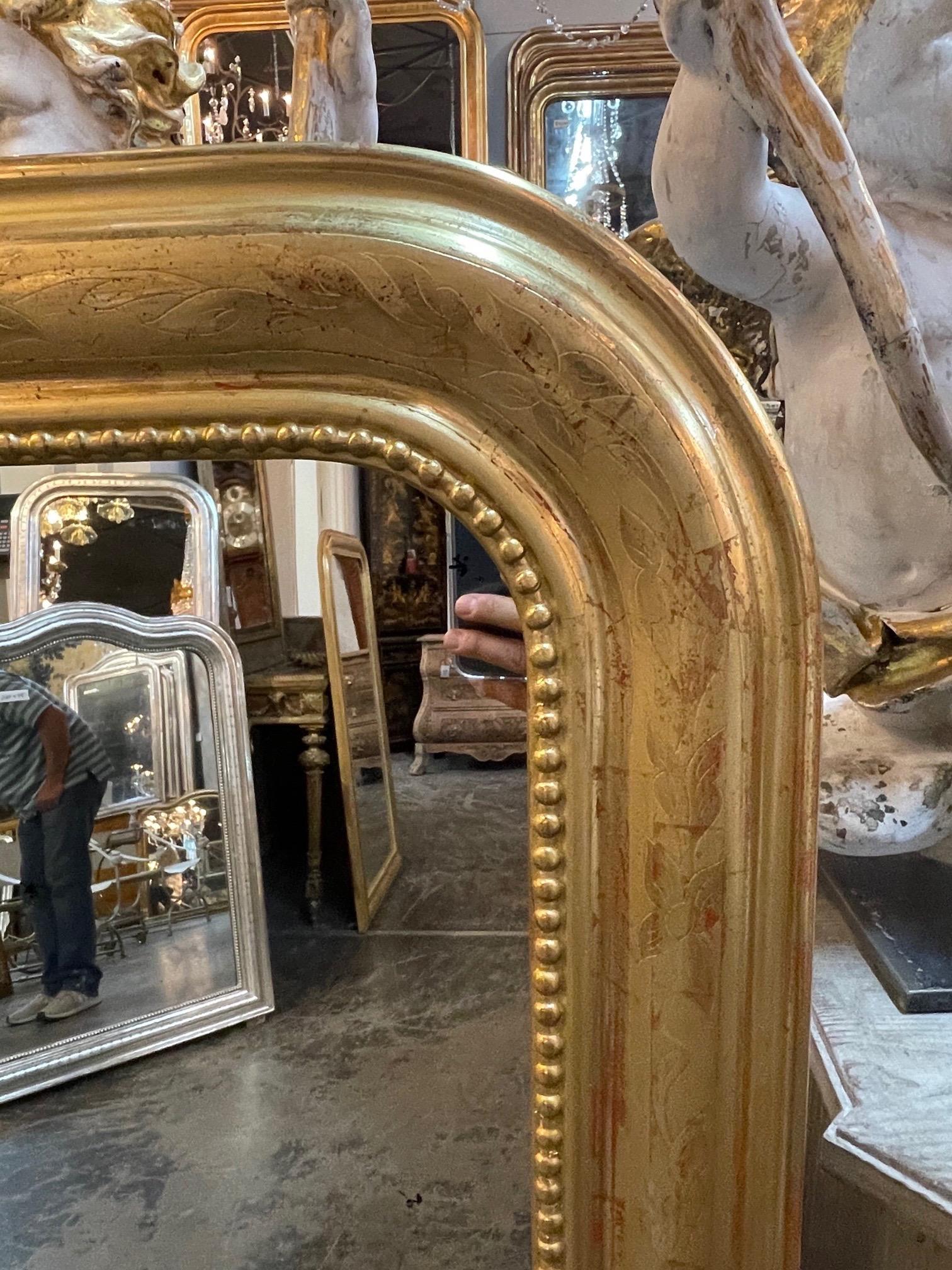 19th Century Pair of French Louis Philippe Gold Leaf Mirrors
