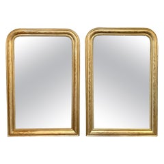 Pair of French Louis Philippe Gold Leaf Mirrors