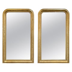 Pair of French Louis Philippe Gold Leaf Mirrors