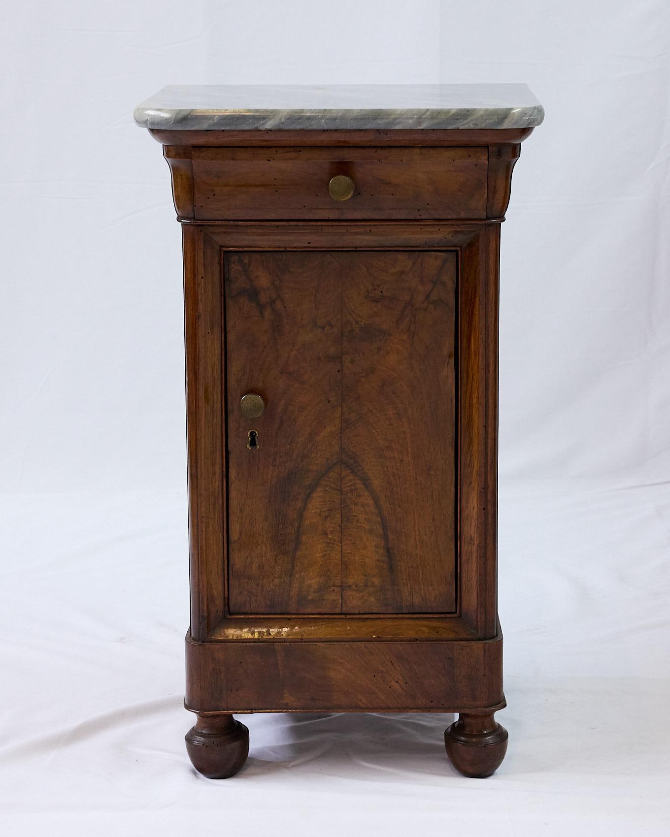 Pair of French Louis Philippe Marble Top Bedside Cabinets, 19th Century 8