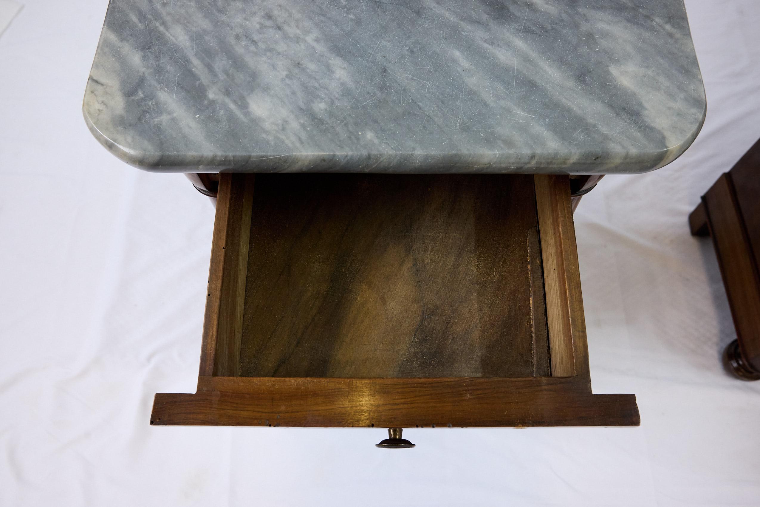 Pair of French Louis Philippe Marble Top Bedside Cabinets, 19th Century 11