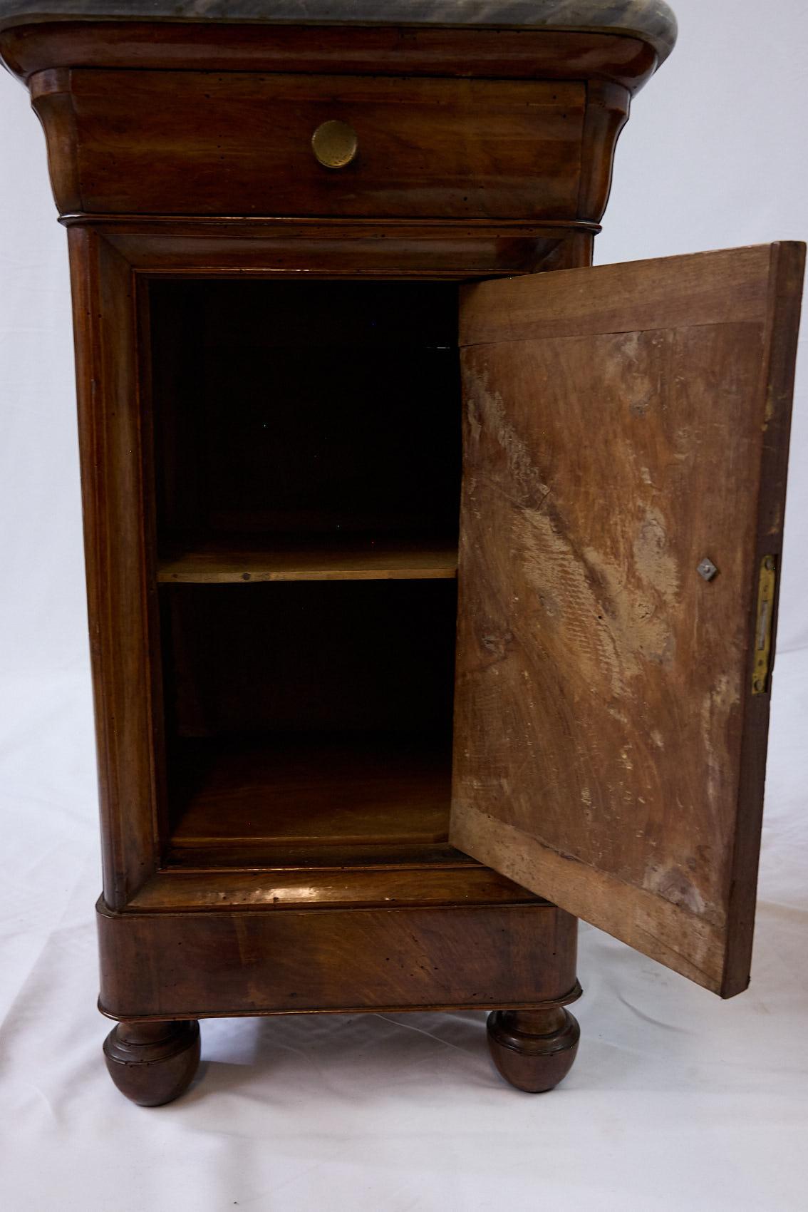 Pair of French Louis Philippe Marble Top Bedside Cabinets, 19th Century 12