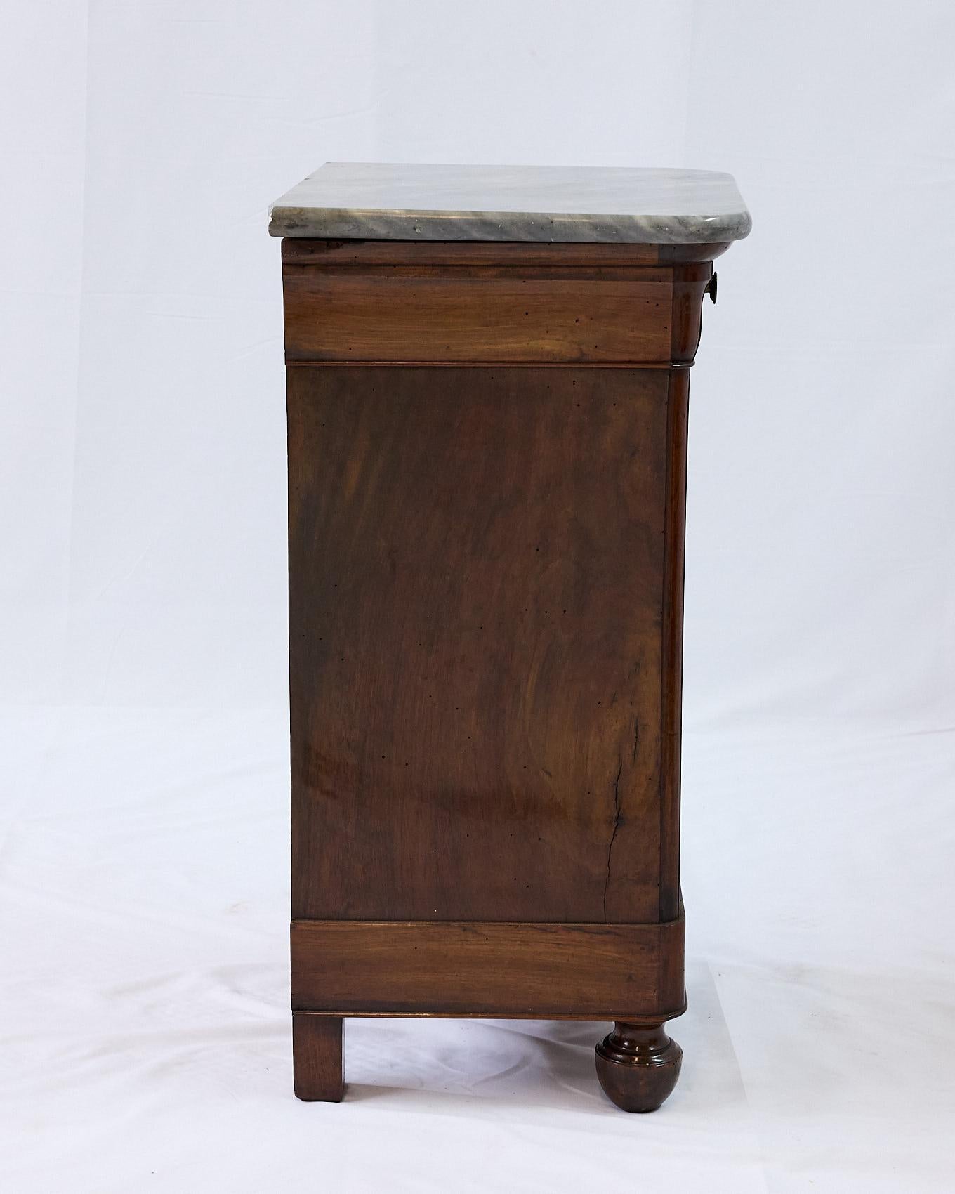 Pair of French Louis Philippe Marble Top Bedside Cabinets, 19th Century 4