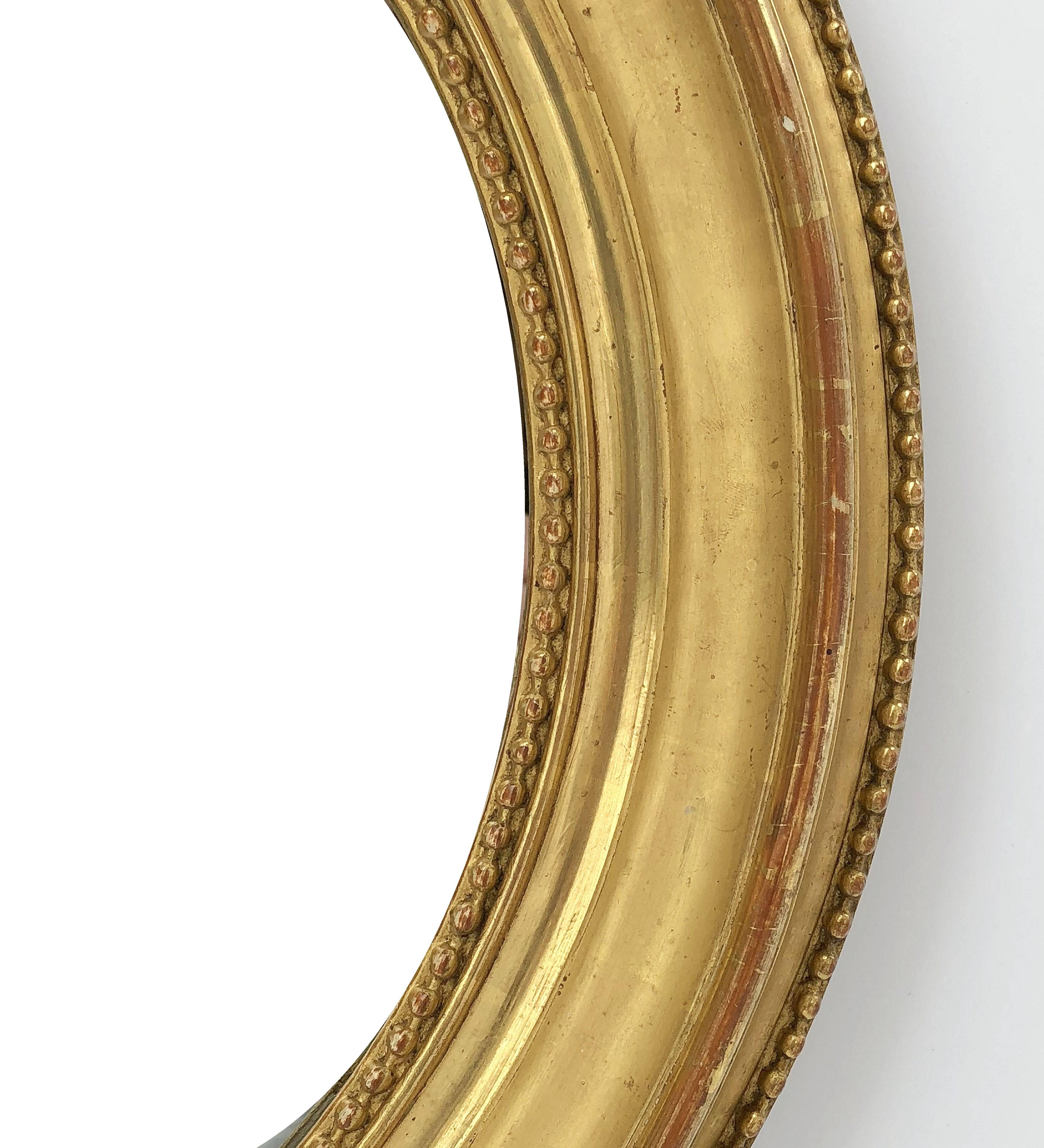 Louis Philippe Oval Framed Gilt Mirrors (H 17 1/4 x W 15)  'Individually Priced' In Good Condition In Austin, TX