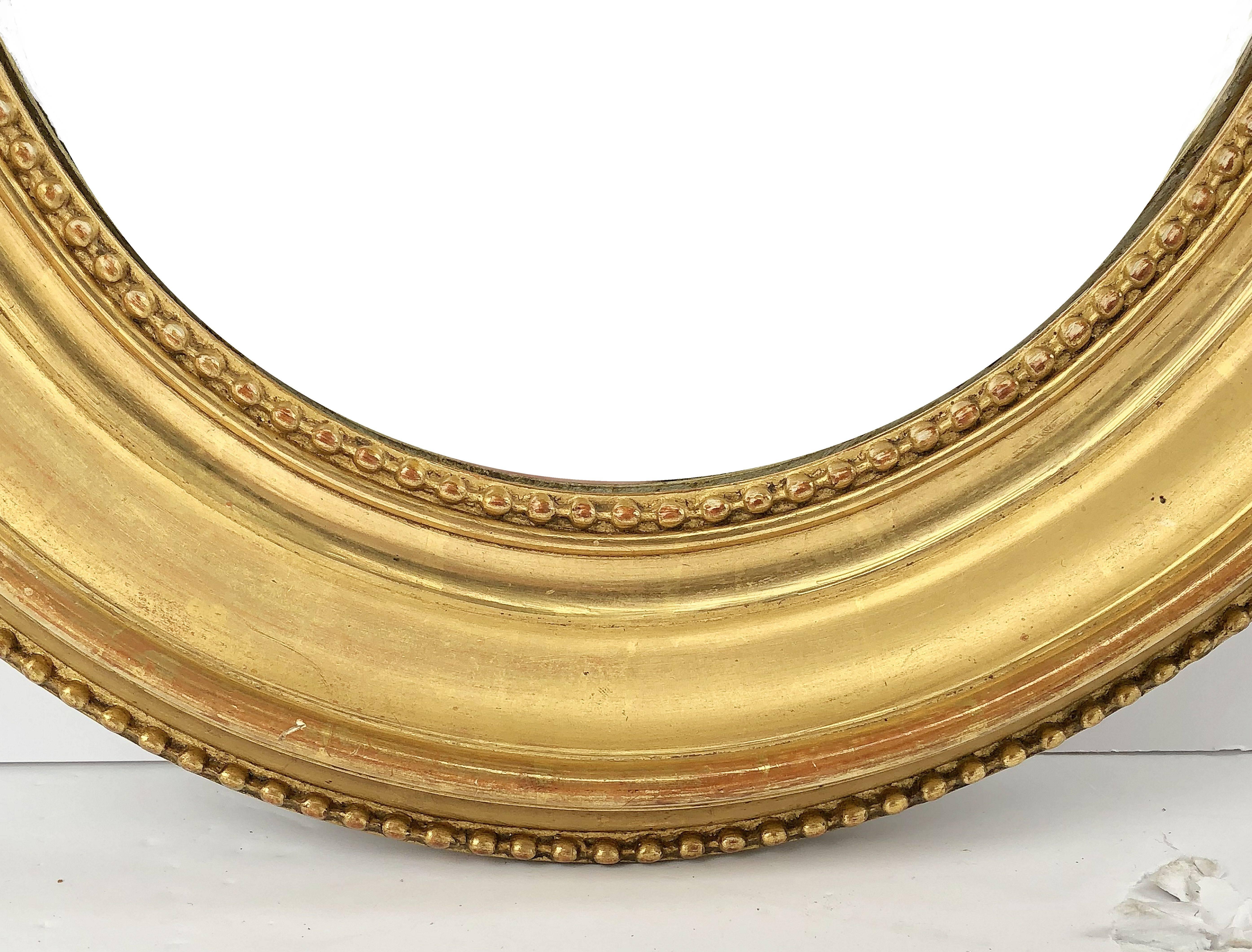 Glass Louis Philippe Oval Framed Gilt Mirrors (H 17 1/4 x W 15)  'Individually Priced'
