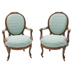 Pair of French Louis Philippe Style Armchairs, 19th Century