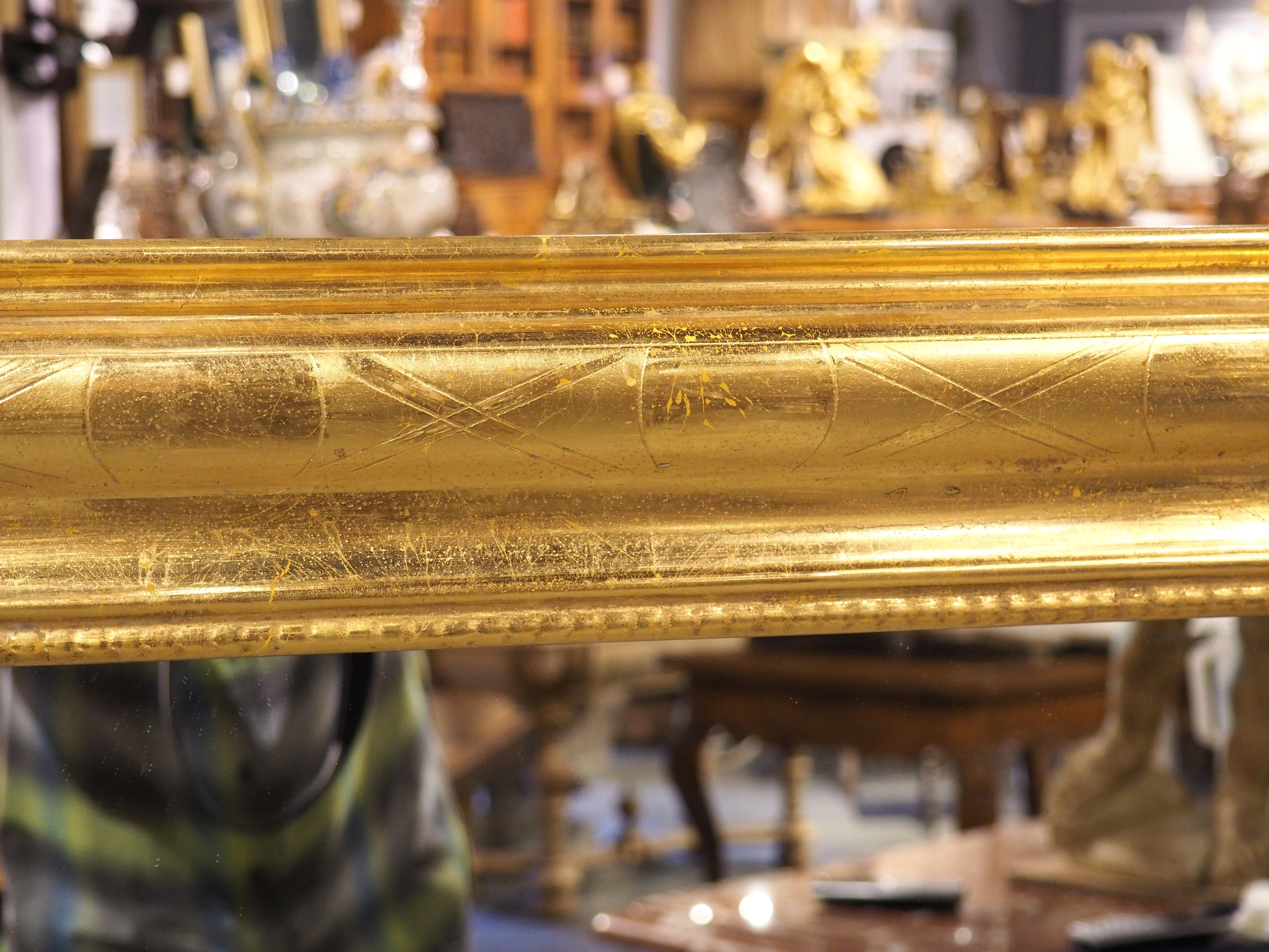 Pair of French Louis Philippe Style Gold Leaf Wall Mirrors, 20th Century 7