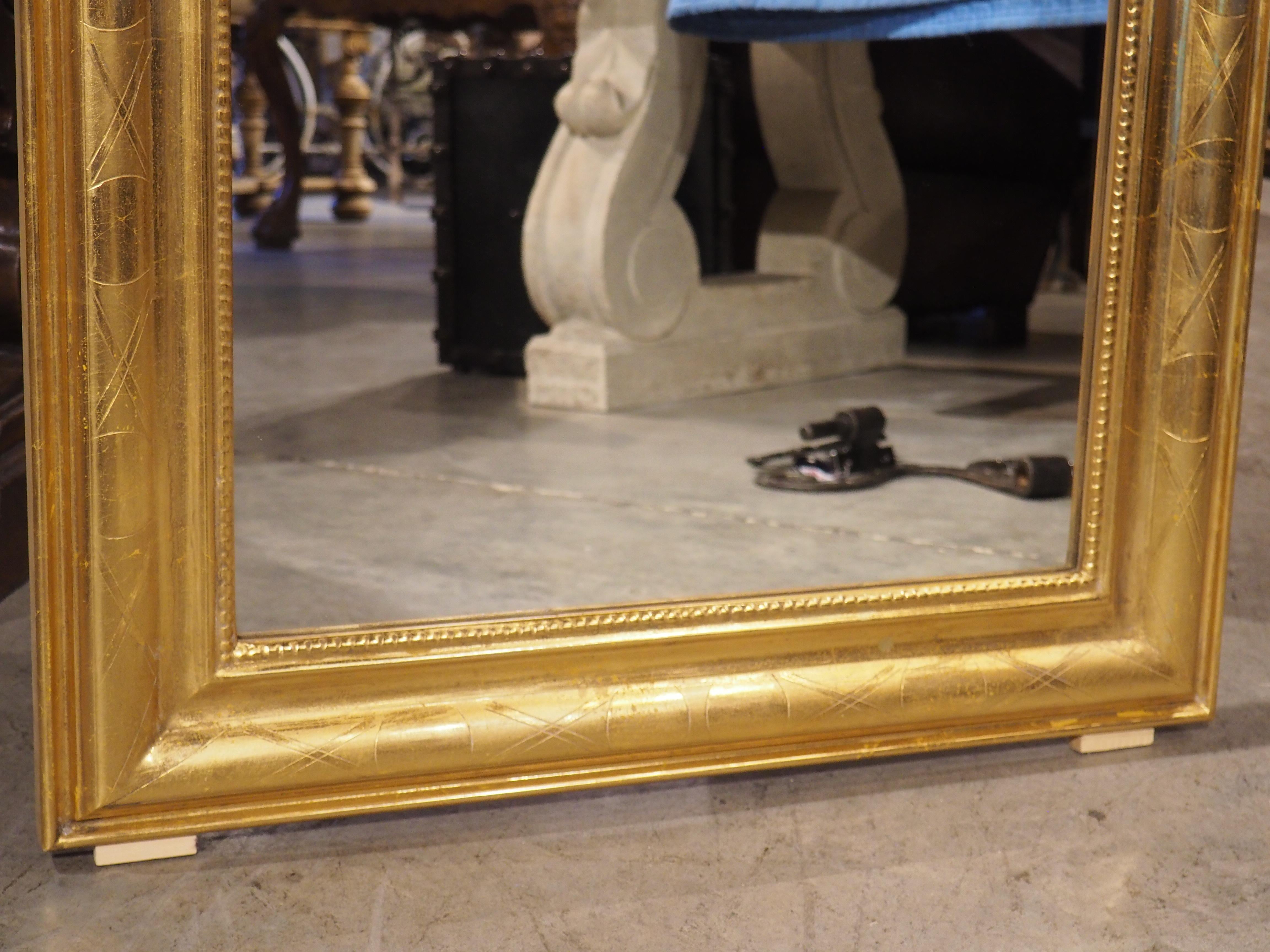 Pair of French Louis Philippe Style Gold Leaf Wall Mirrors, 20th Century 8