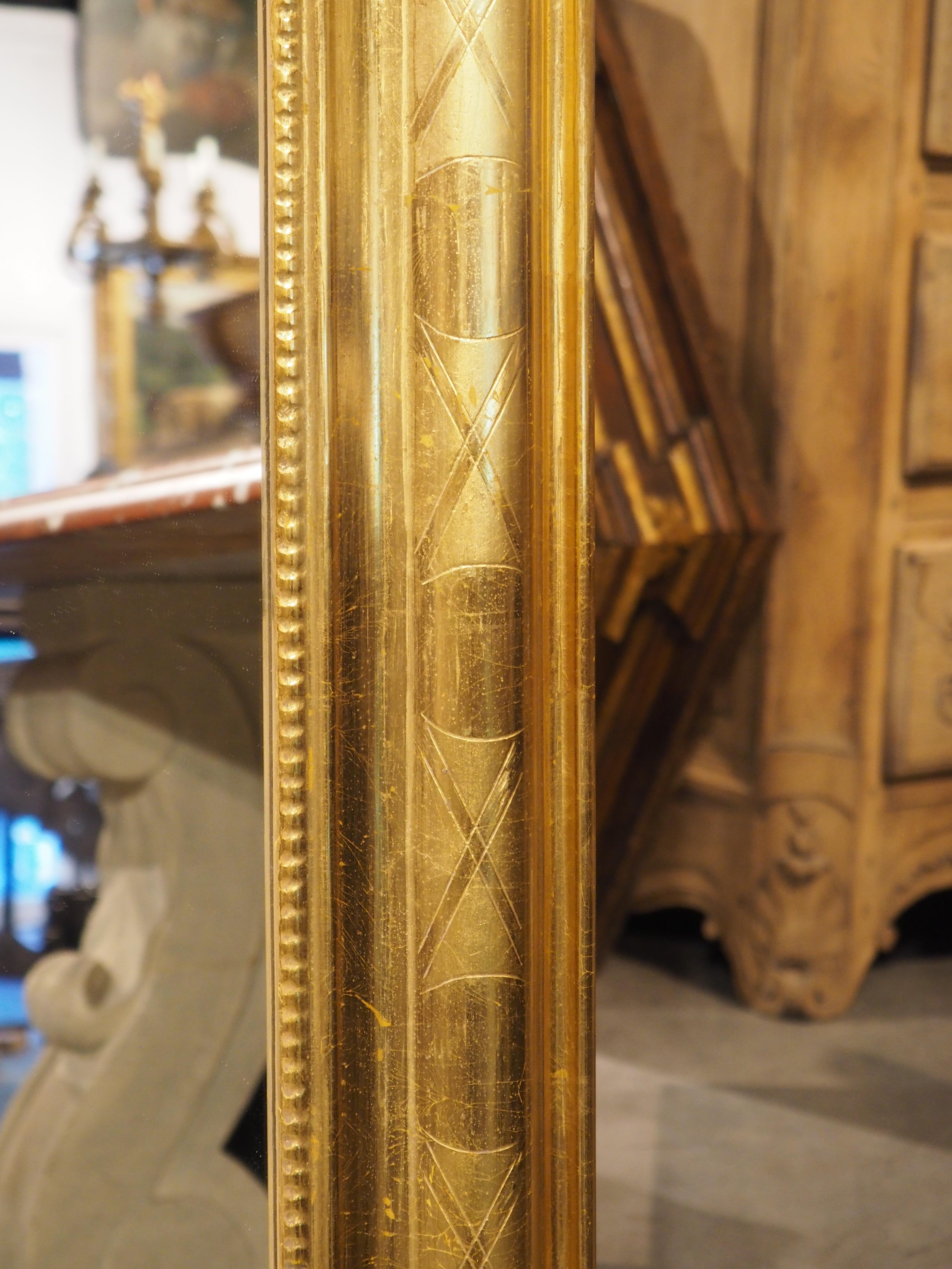 Pair of French Louis Philippe Style Gold Leaf Wall Mirrors, 20th Century 2