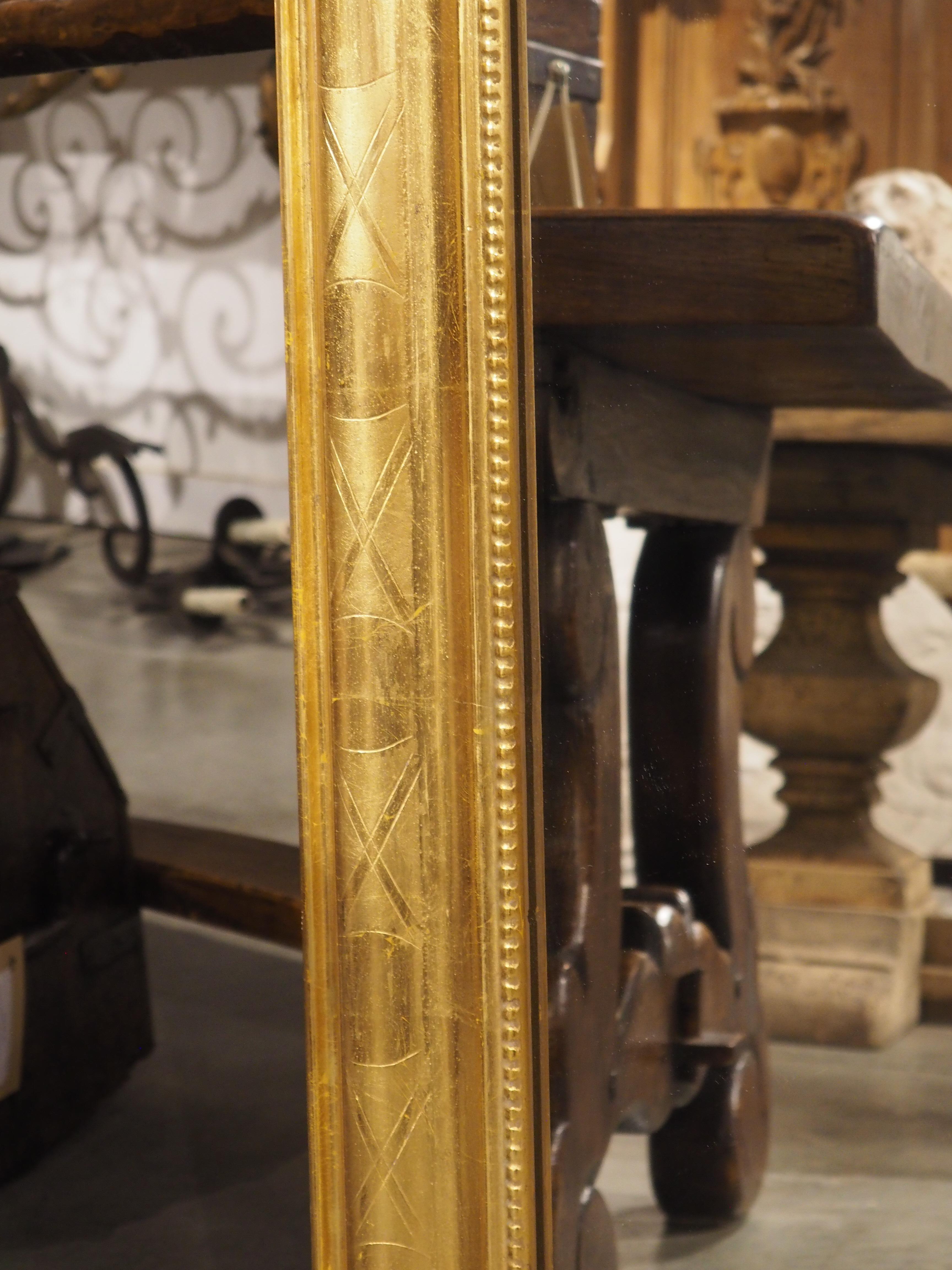 Pair of French Louis Philippe Style Gold Leaf Wall Mirrors, 20th Century 3