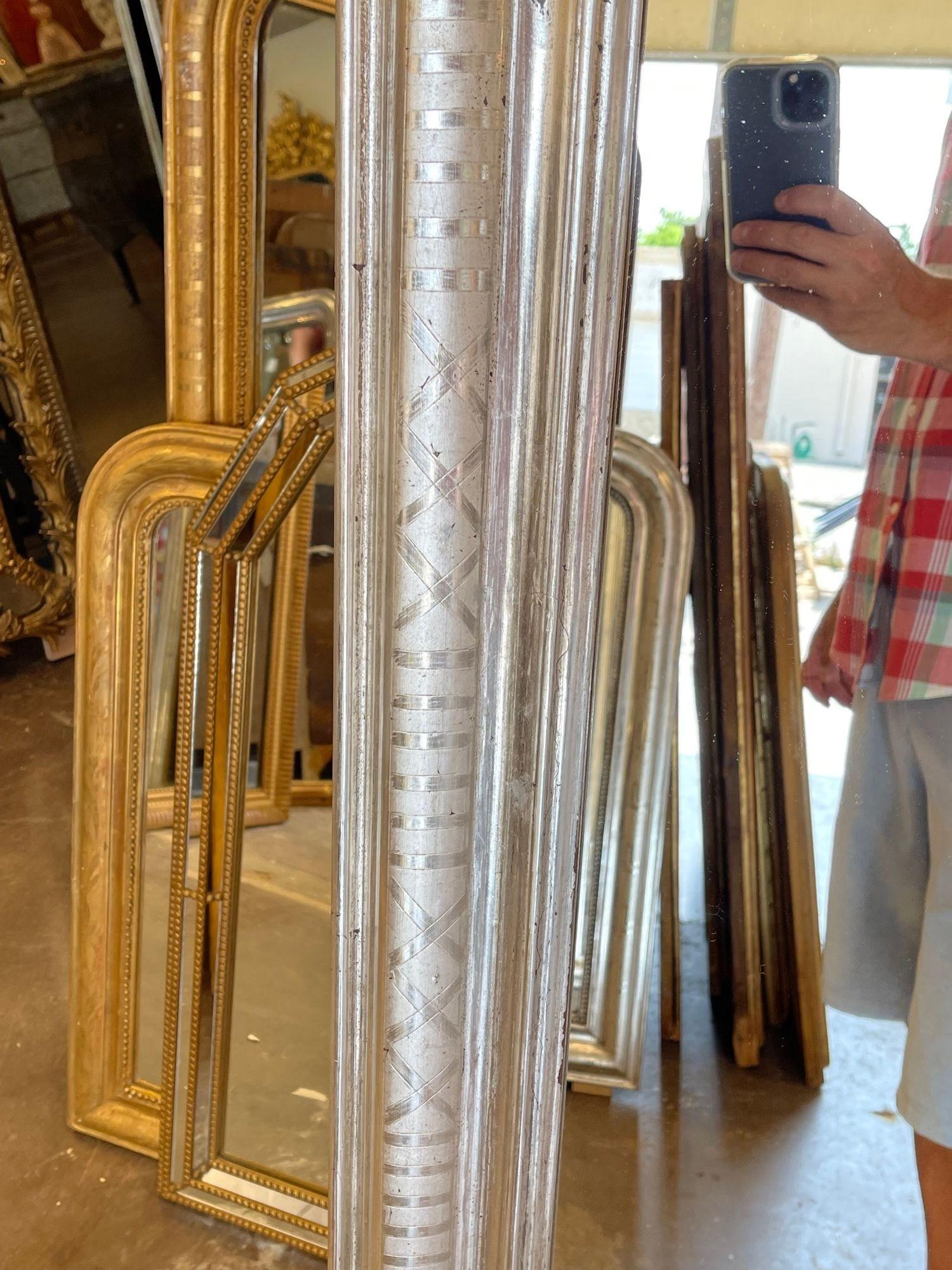 Pair of French Louis Philippe Style Mirror with Geometric Pattern 1