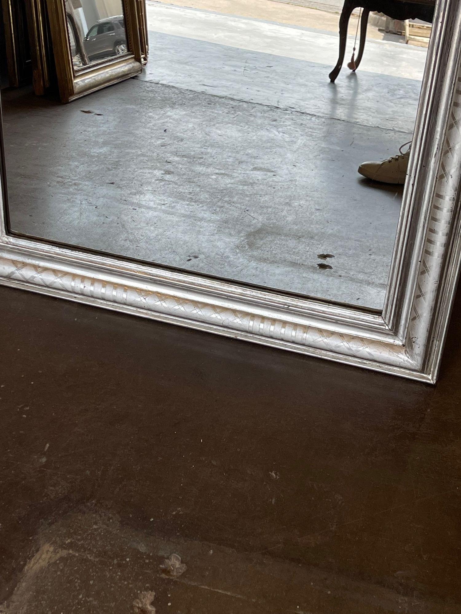 Pair of French Louis Philippe Style Mirror with Geometric Pattern 3