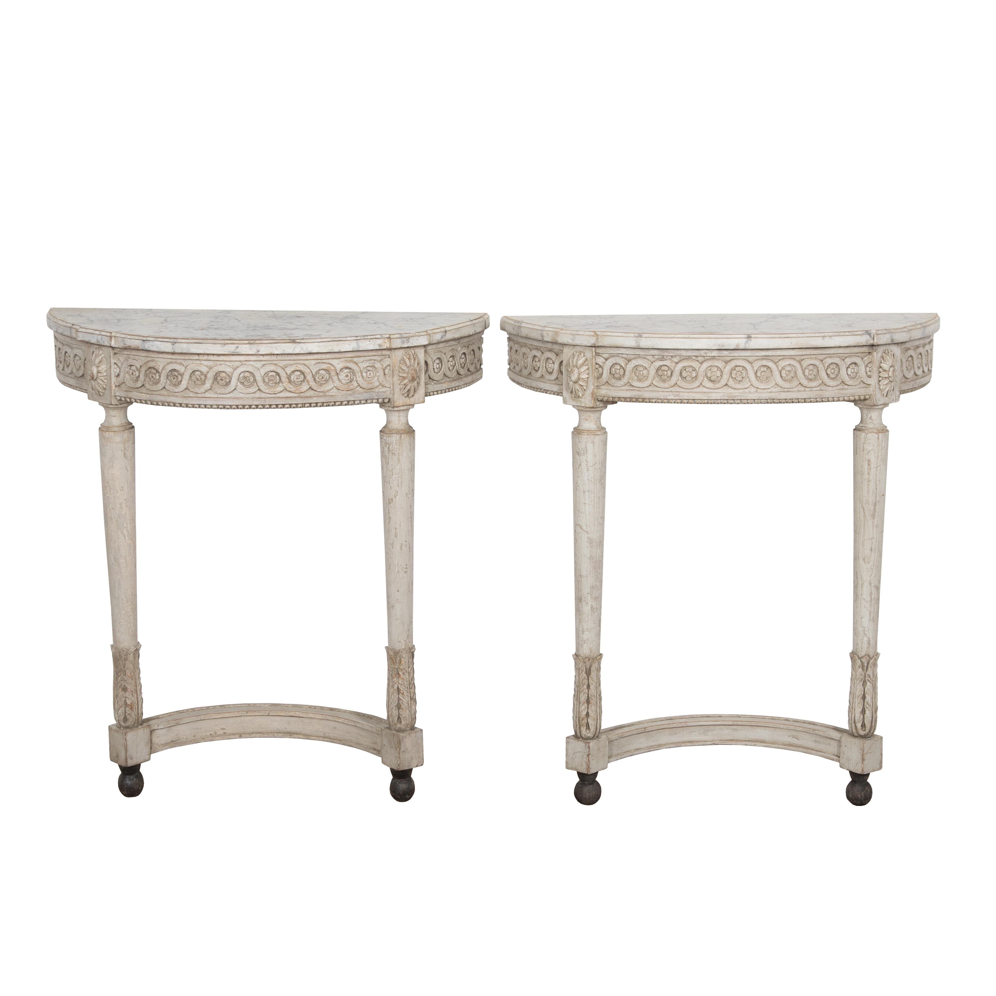 Pair of French Louis Seize Console Tables For Sale 3