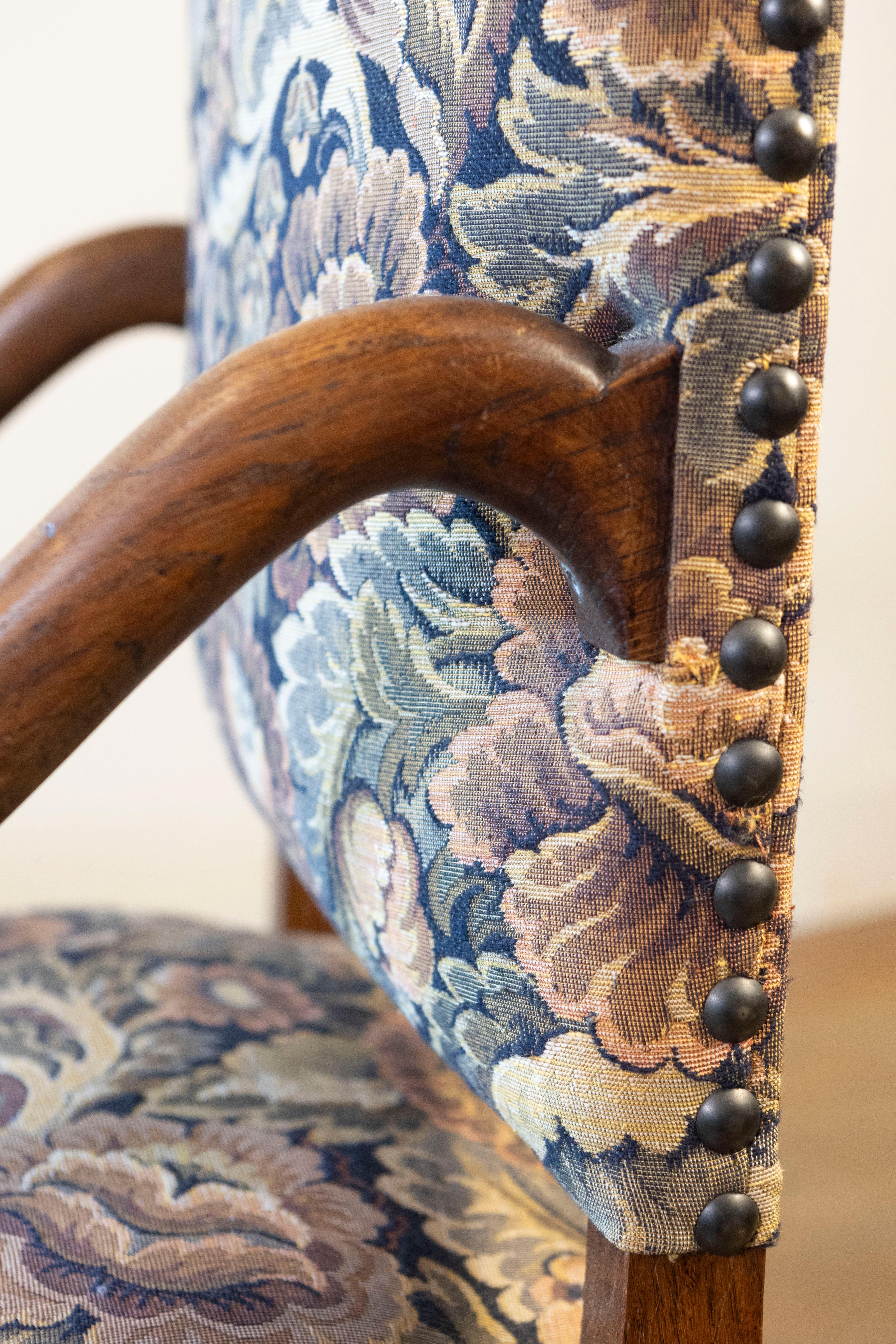 Pareja de Fauteuils de Madera Franceses Estilo Luis XIII Siglo XIX Os de Mouton en venta 2