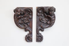 Pair of French Louis XIV Period 1690s Carved Cherub Appliques from Strasbourg