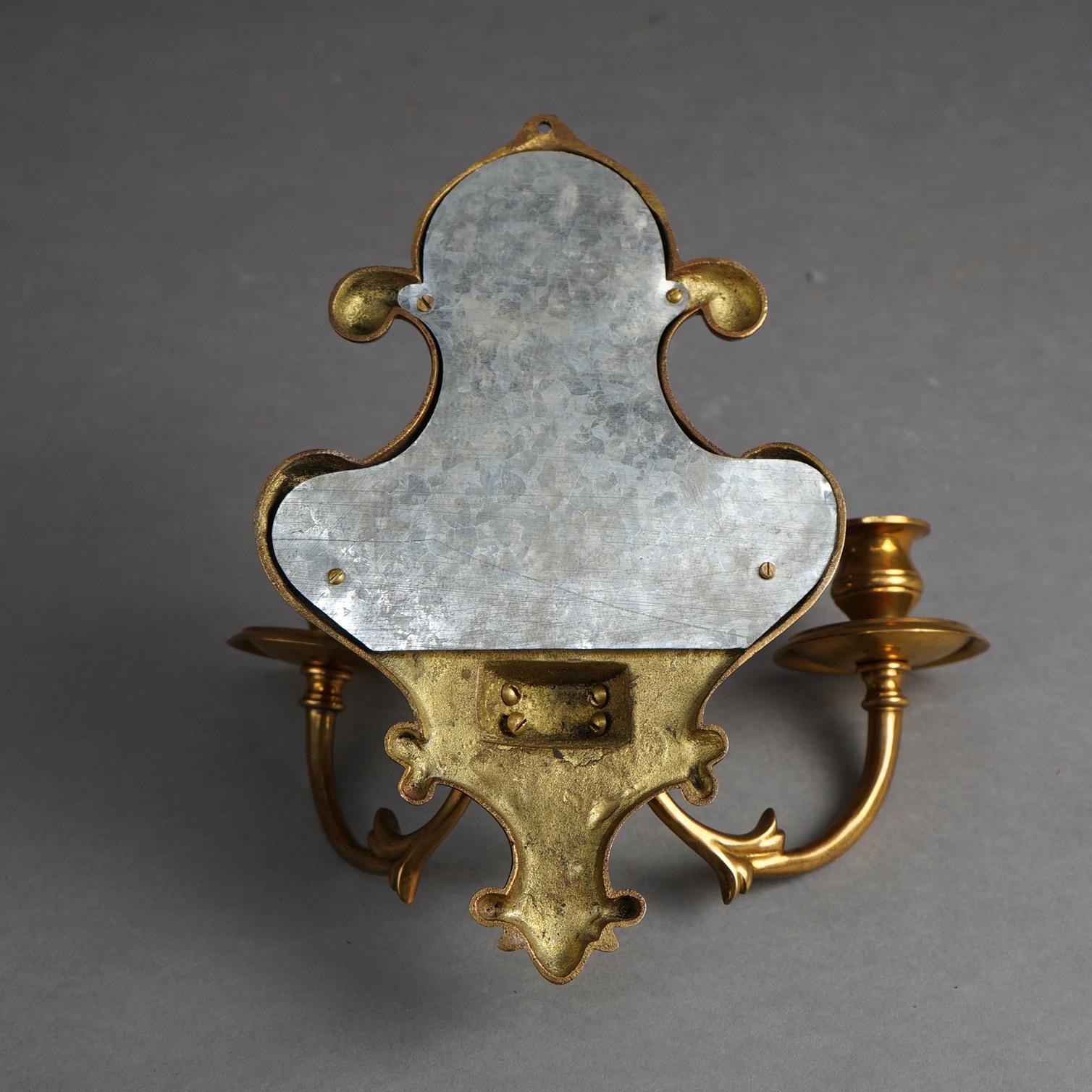 Paar französische verspiegelte Bronze-Kerzenleuchter im Louis XIV.-Stil, um 1930 im Angebot 5