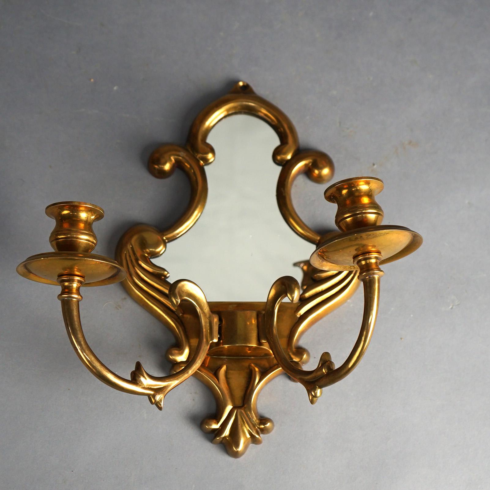 Paar französische verspiegelte Bronze-Kerzenleuchter im Louis XIV.-Stil, um 1930 im Angebot 2