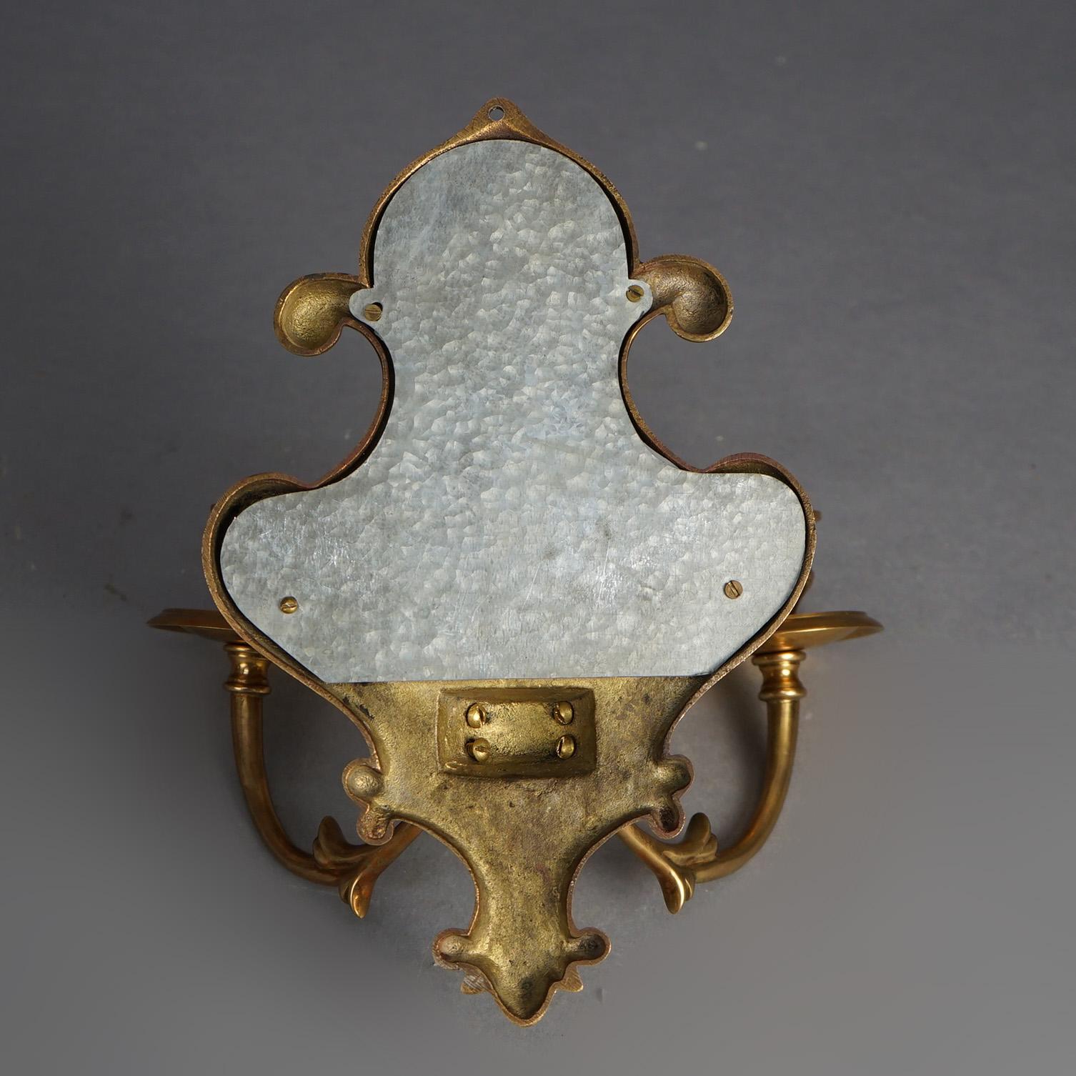Paar französische verspiegelte Bronze-Kerzenleuchter im Louis XIV.-Stil, um 1930 im Angebot 4