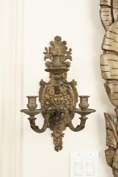 Pair of French Louis XIV Style Bronze Sconces