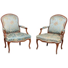 Pair of French Louis XV Armchairs, circa 1760