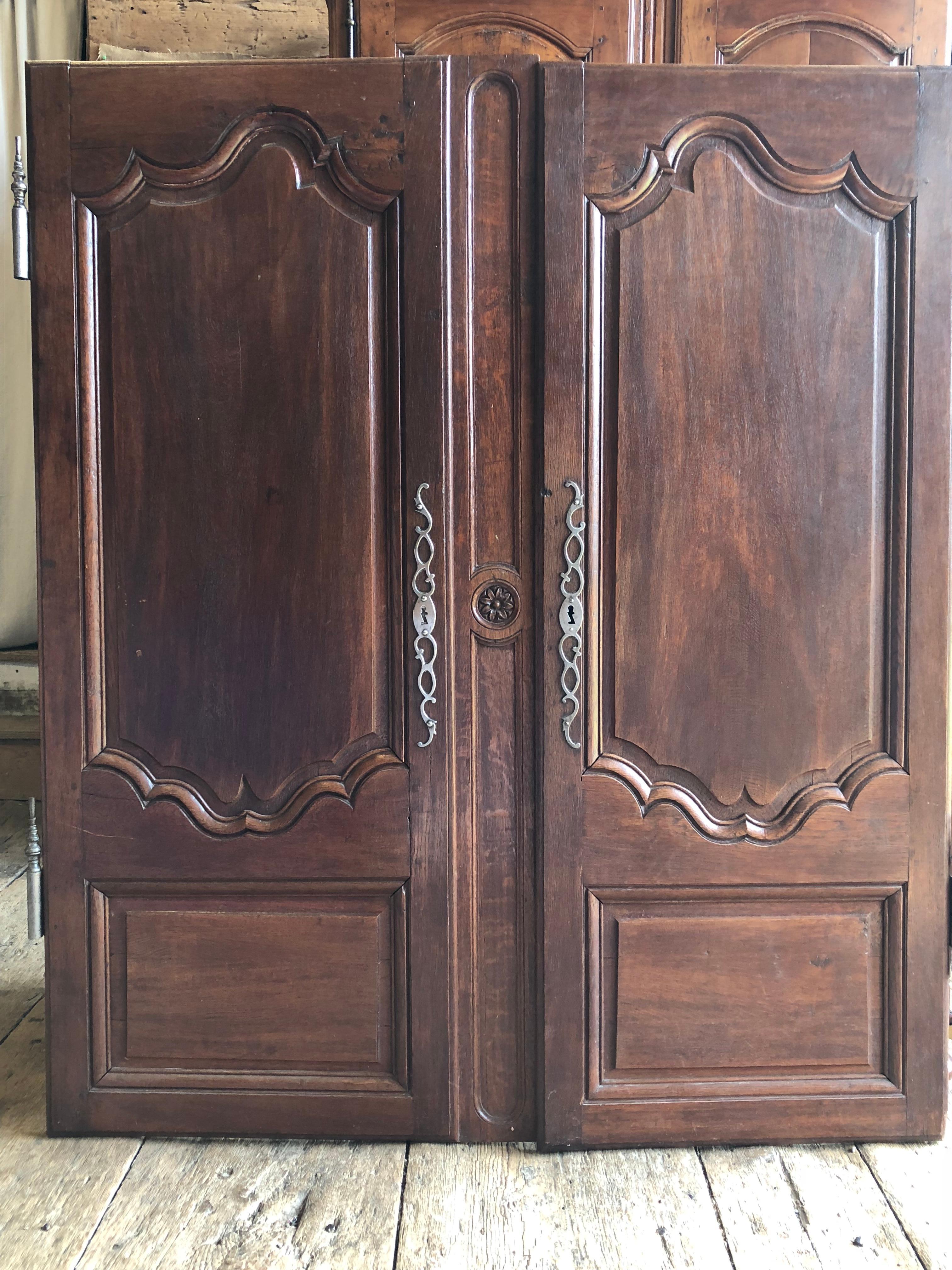 Pair of French Louis XV Armoire Doors In Excellent Condition In Doylestown, PA