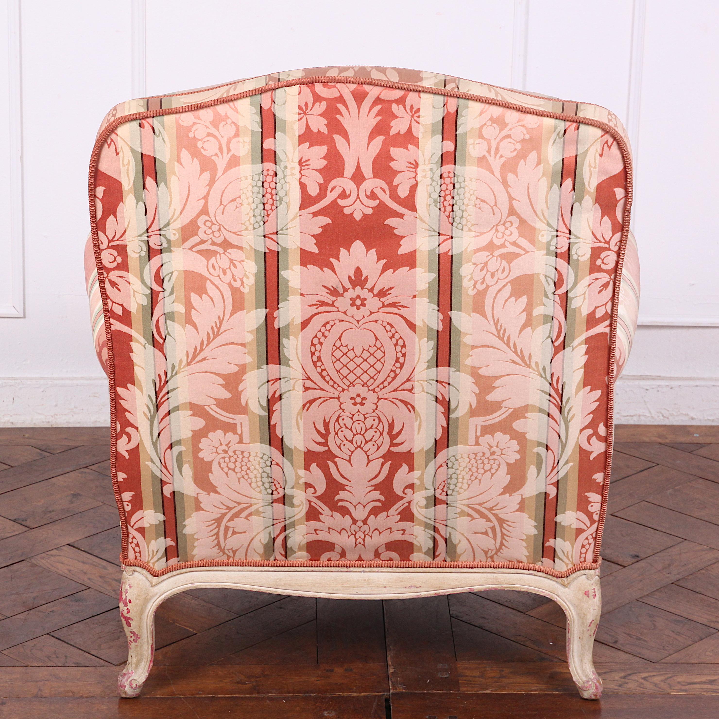 Pair of French Louis XV Carved and Painted Armchairs 3
