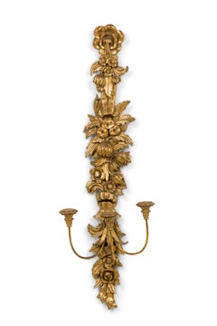 Pair of French Louis XV Giltwood Wall Sconce